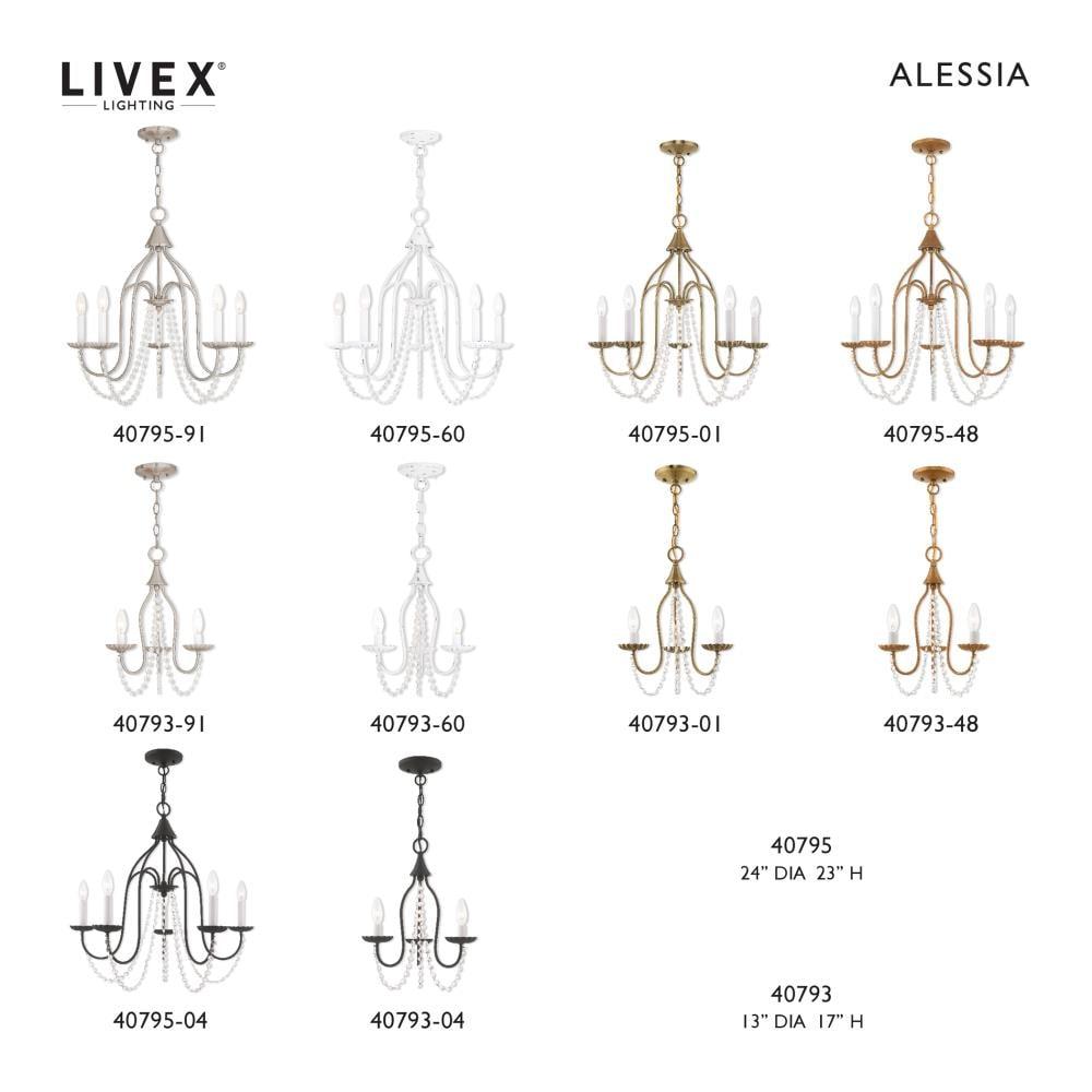 Livex Lighting Alessia 3 - Light Chandelier in  Antique Gold Leaf