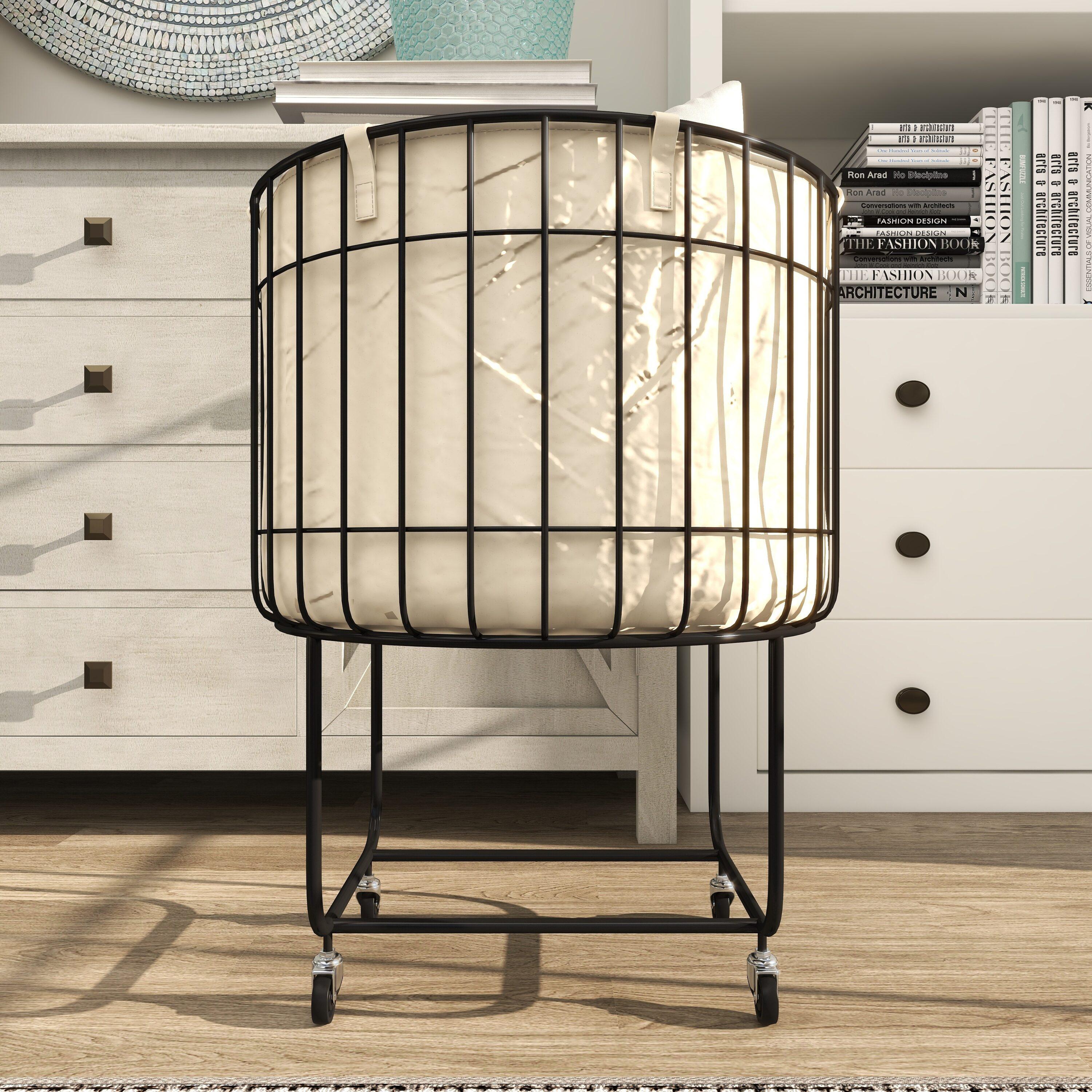 25.75''x19.25''  Contemporary Metal Storage Cart Off White - Olivia & May