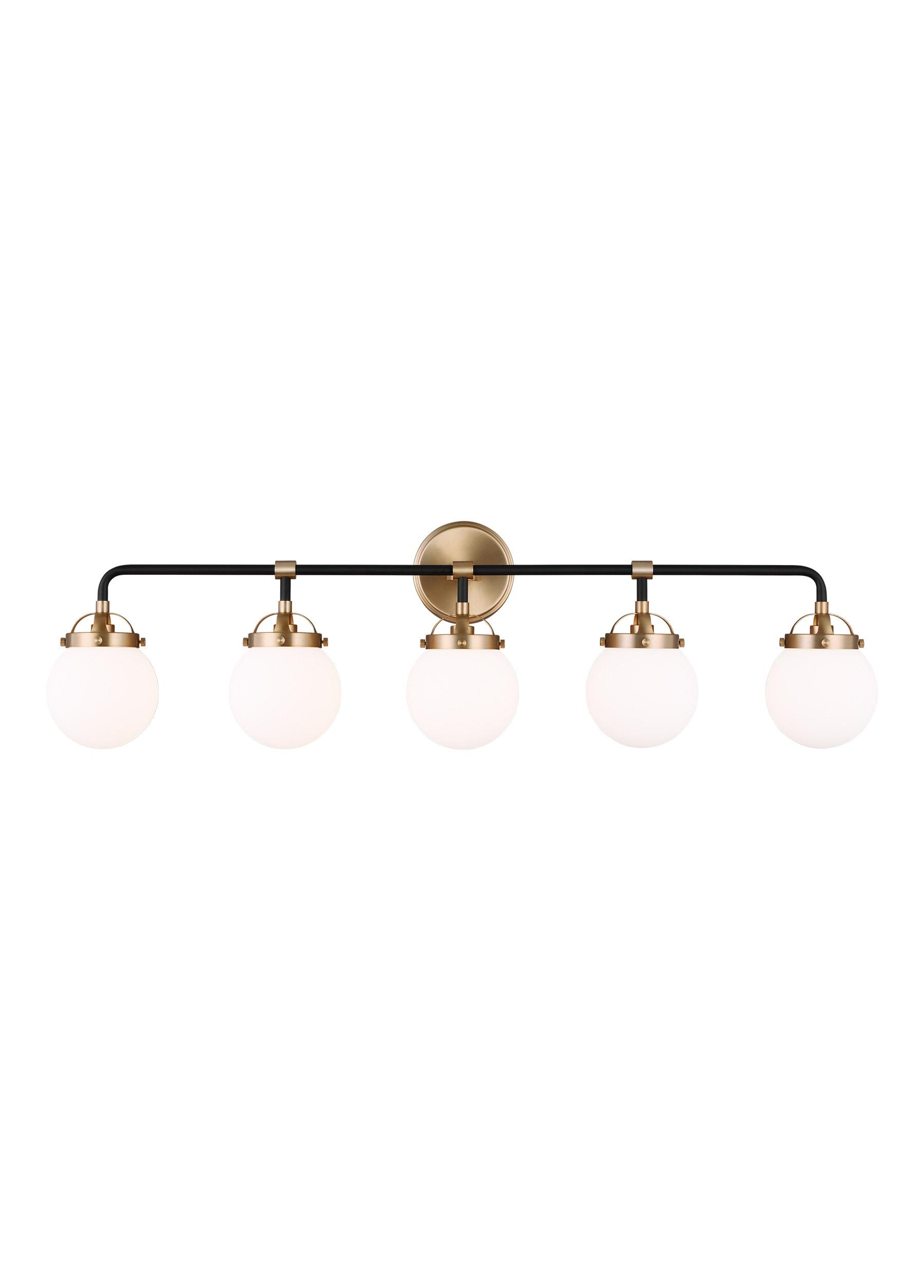 Generation Lighting Cafe 38.25-in 5 -Light Satin Bronze Modern/contemporary Vanity light