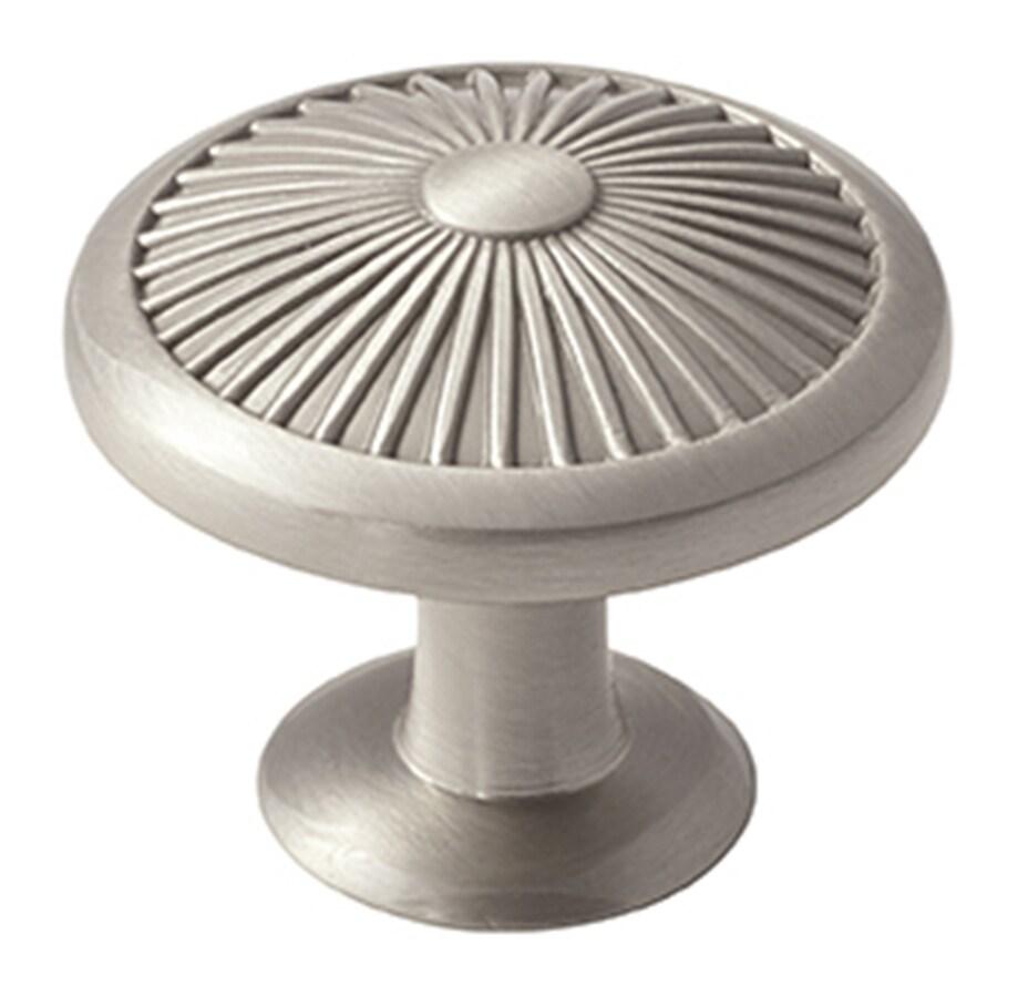 Satin Nickel Round Cabinet Knob with Mounting Hardware