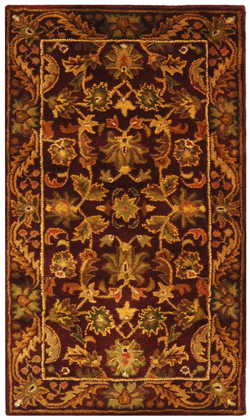 Antiquity AT52 Hand Tufted Indoor Accent Rug - Wine/Gold - 2'3"x4' - Safavieh