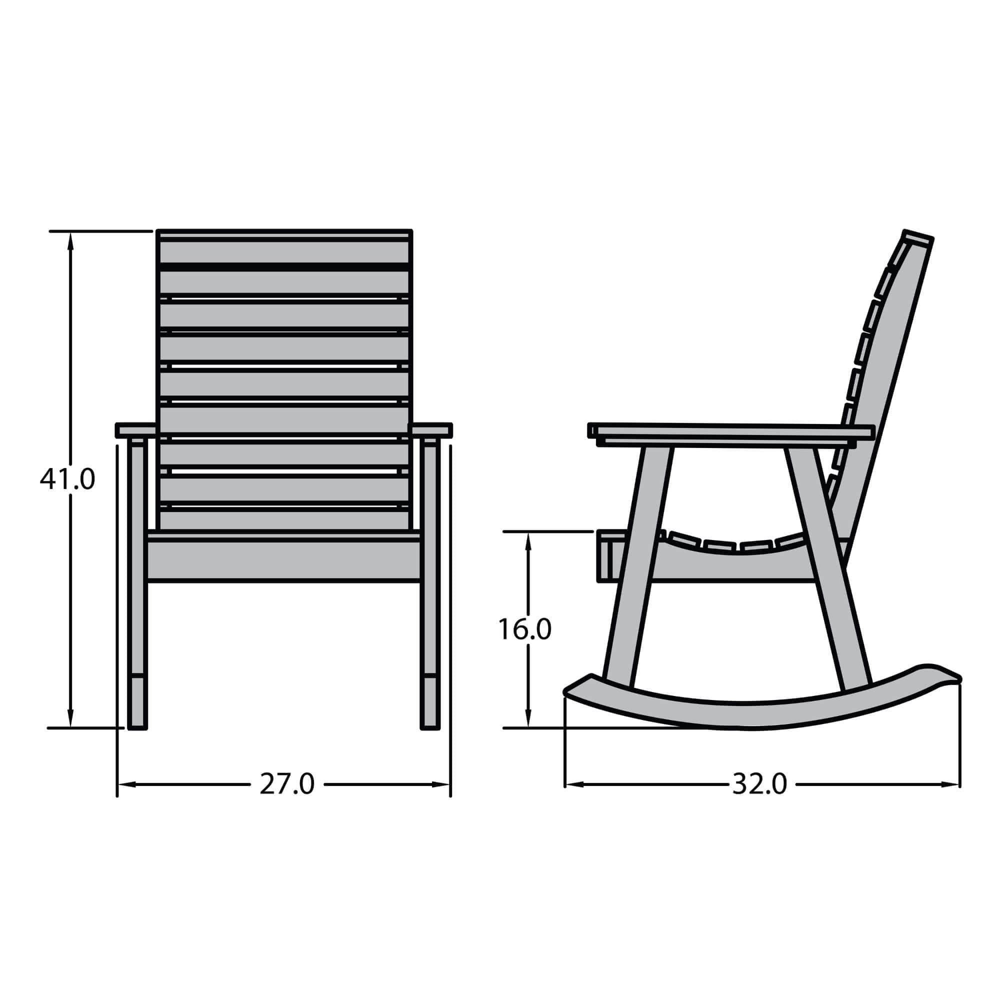 Weatherly Coastal Teak Recycled Plastic Outdoor Rocking Chair