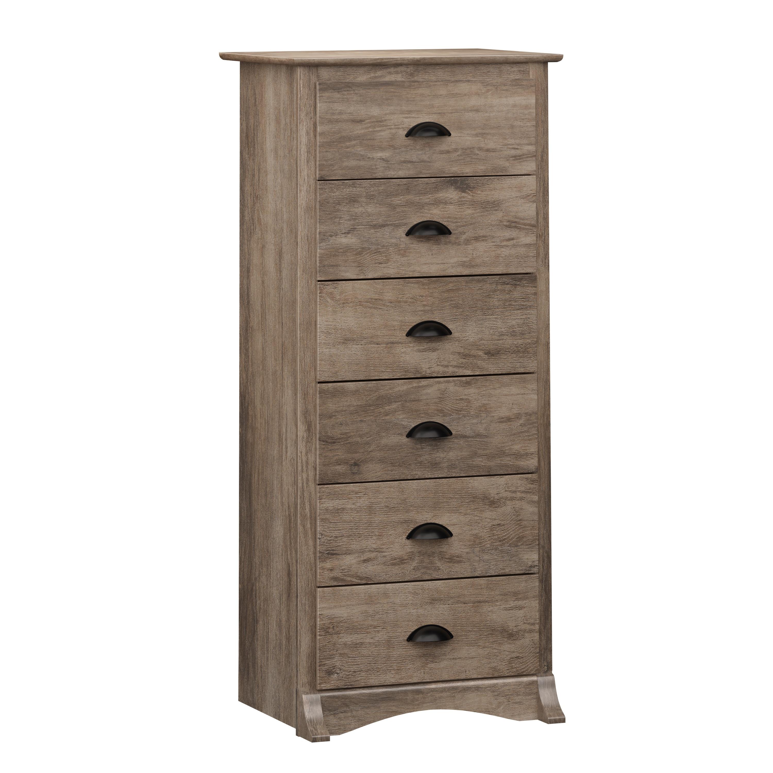 Tall 6 Drawer Chest Drifted Gray - Prepac: Space-Saving Bedroom Storage Furniture