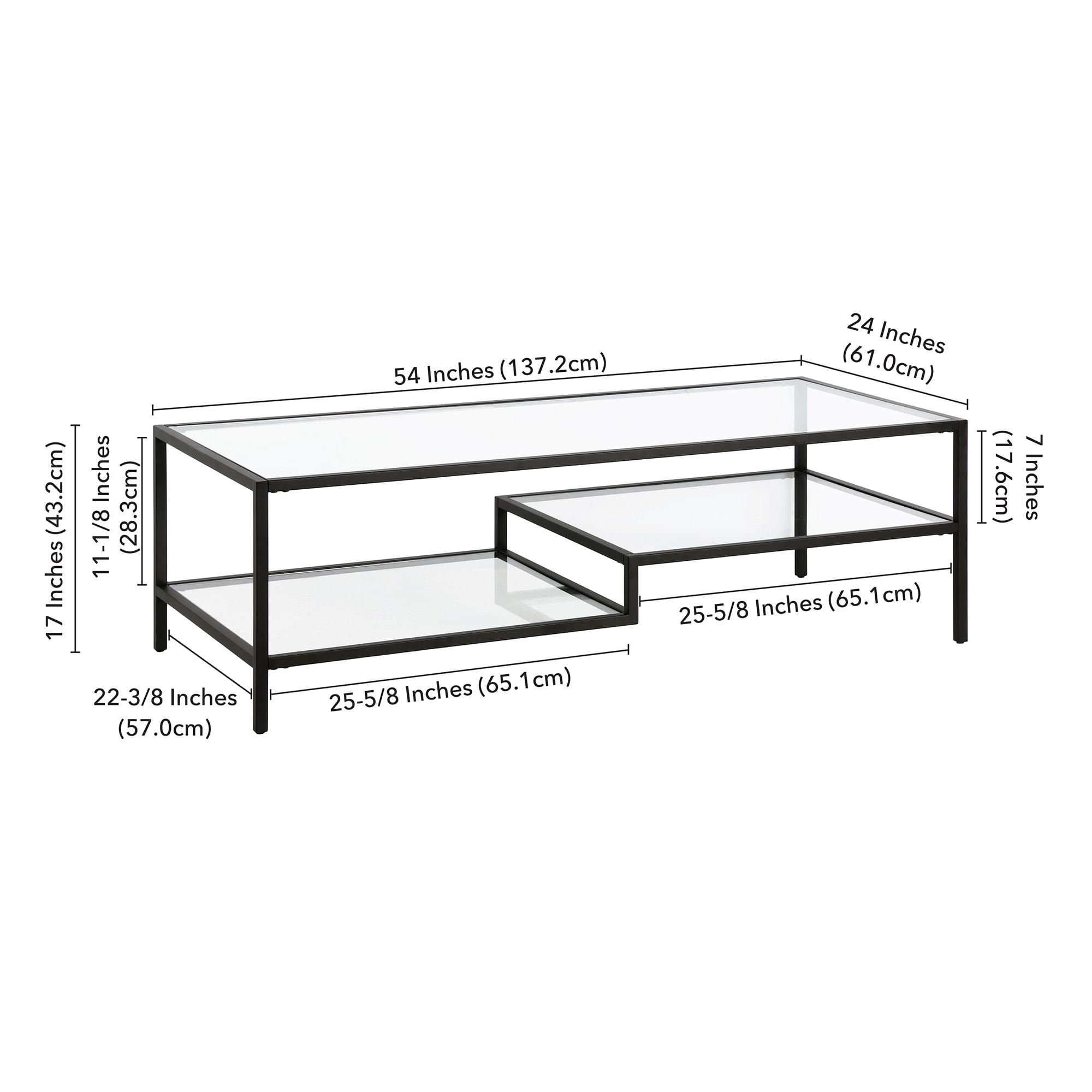 Evelyn&Zoe Lovett 54" Wide Rectangular Coffee Table in Blackened Bronze