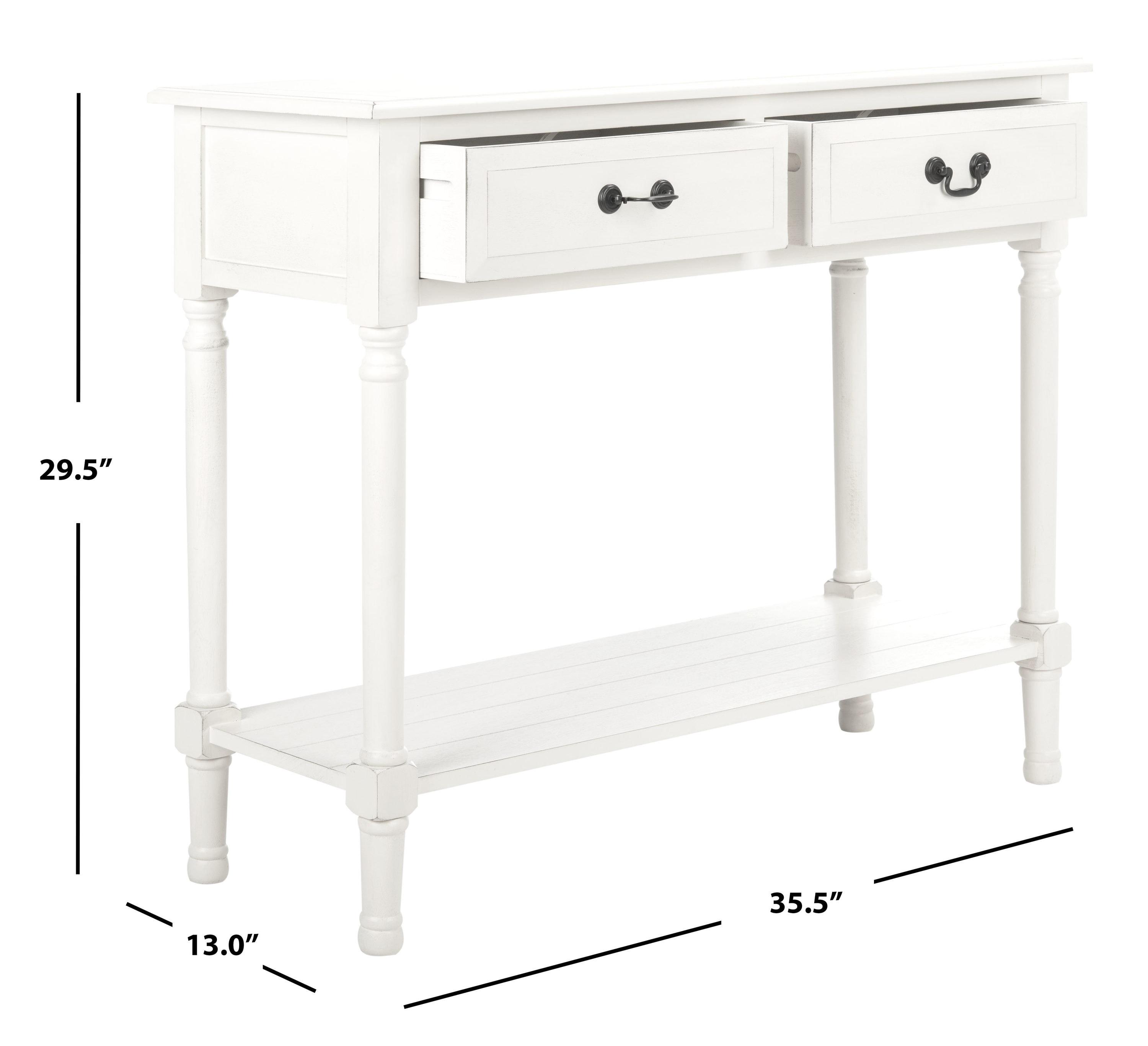 Primrose 2 Drawer Console Table - Distressed White - Safavieh