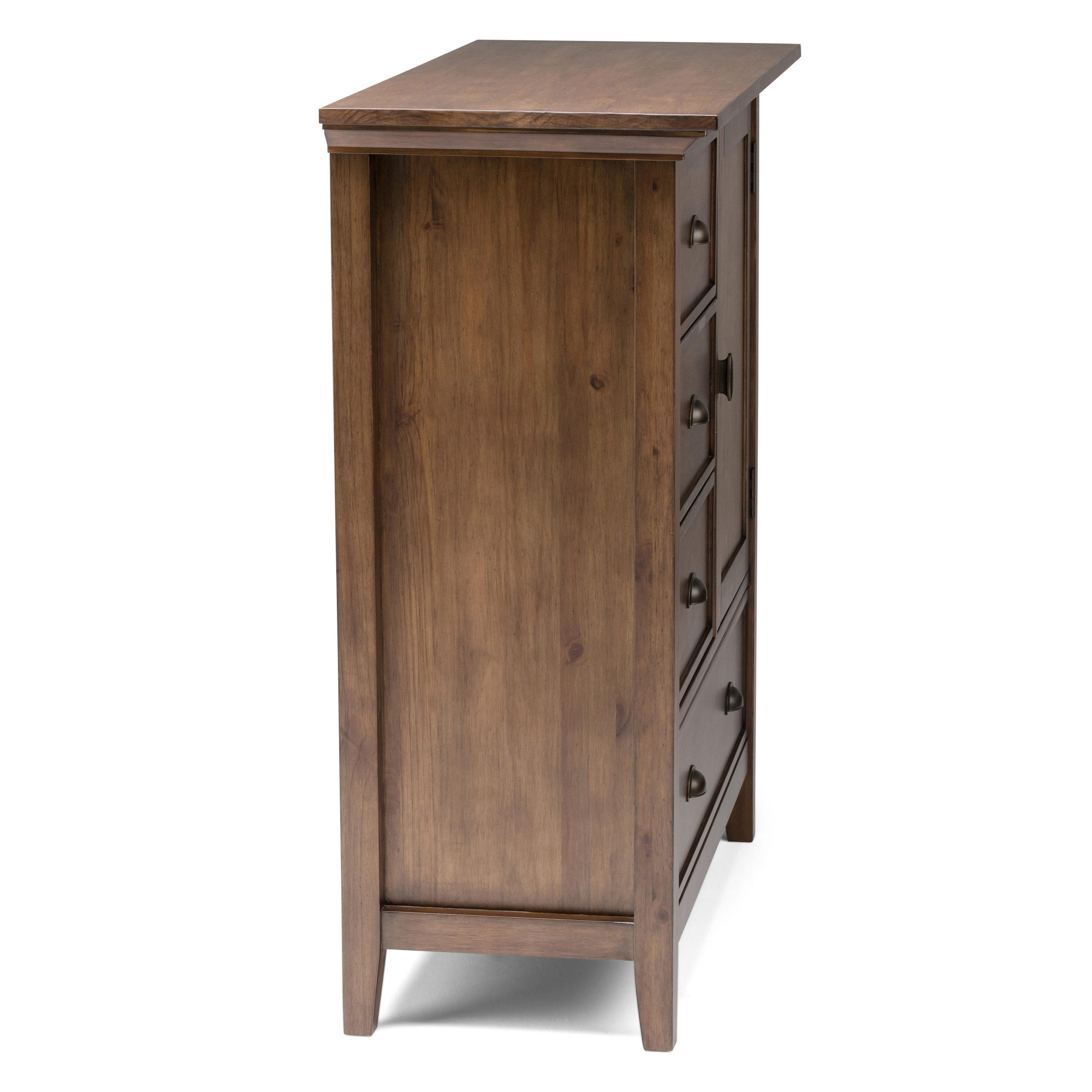 Simpli Home Redmond Wood 39" Transitional Medium Cabinet in Rustic Natural Brown