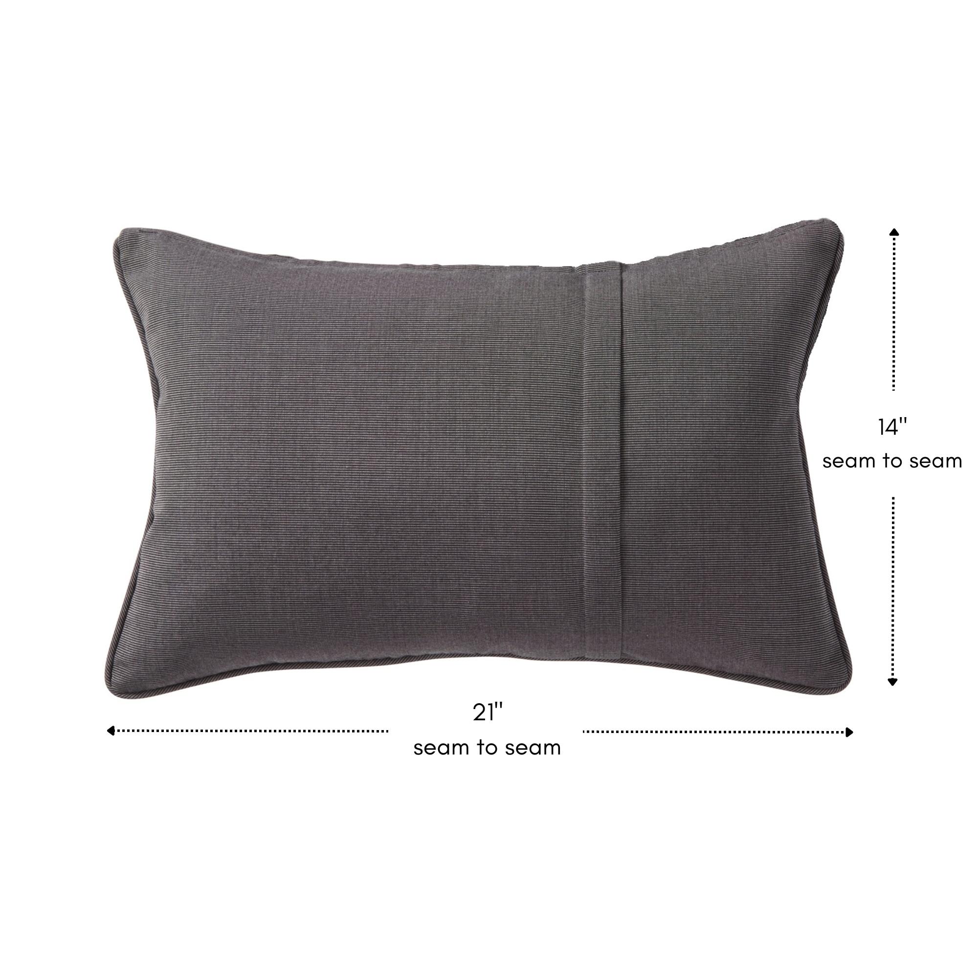 Coal Sunbrella Fabric Outdoor Rectangle Throw Pillow (2-Pack)