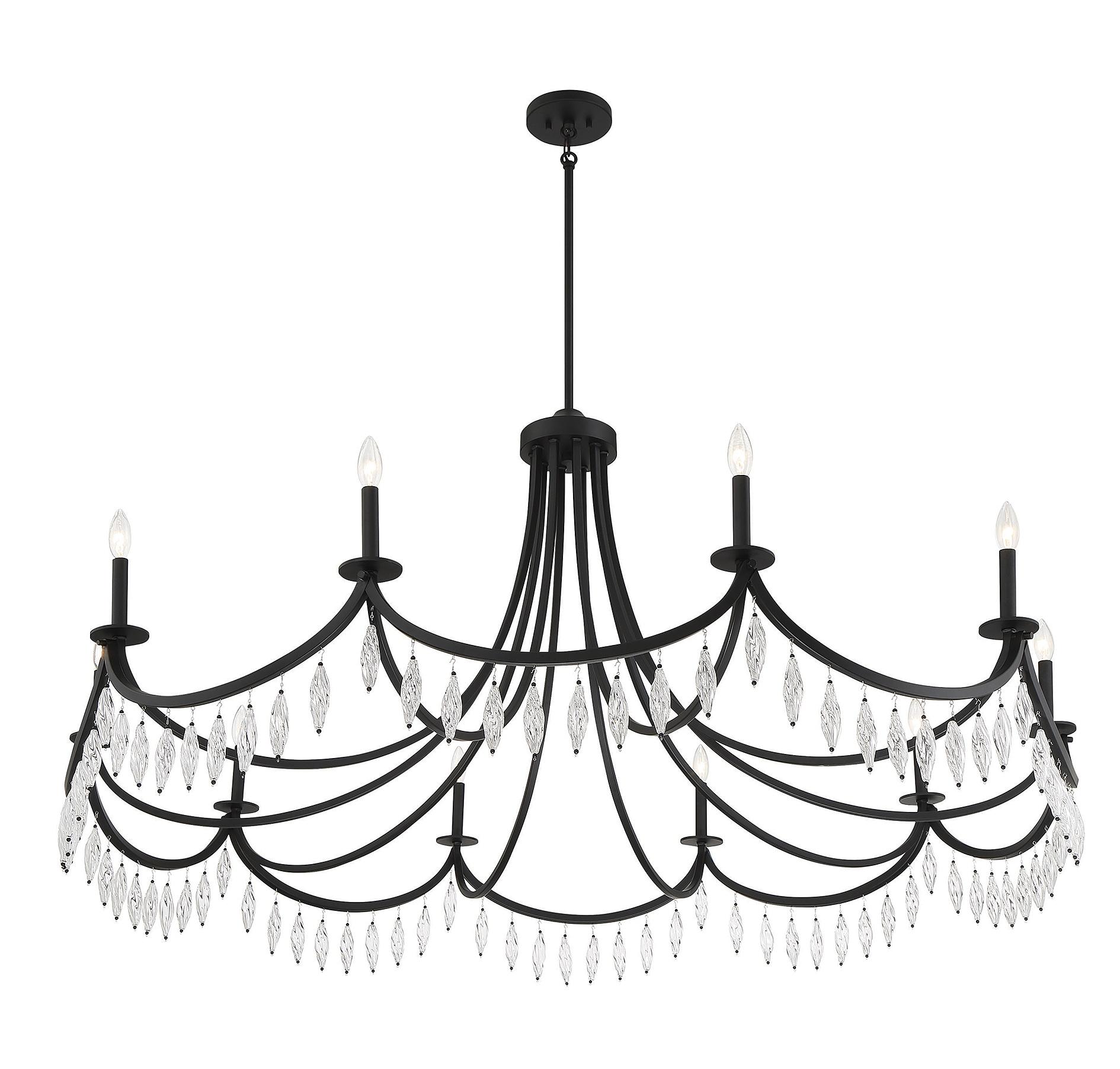 Kameron 10-Light Chandelier in Matte Black