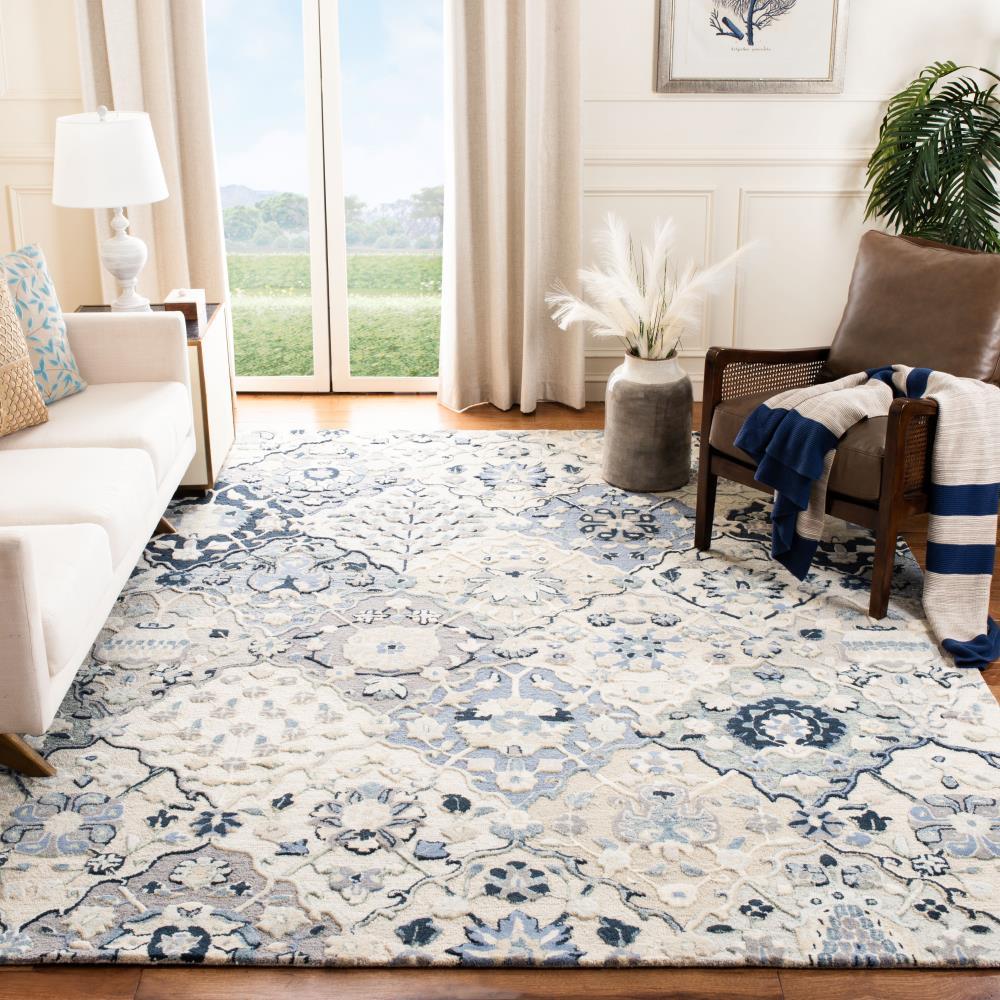 Glamour GLM622 Hand Tufted Area Rug - Beige/Blue - 4'x6' - Safavieh.