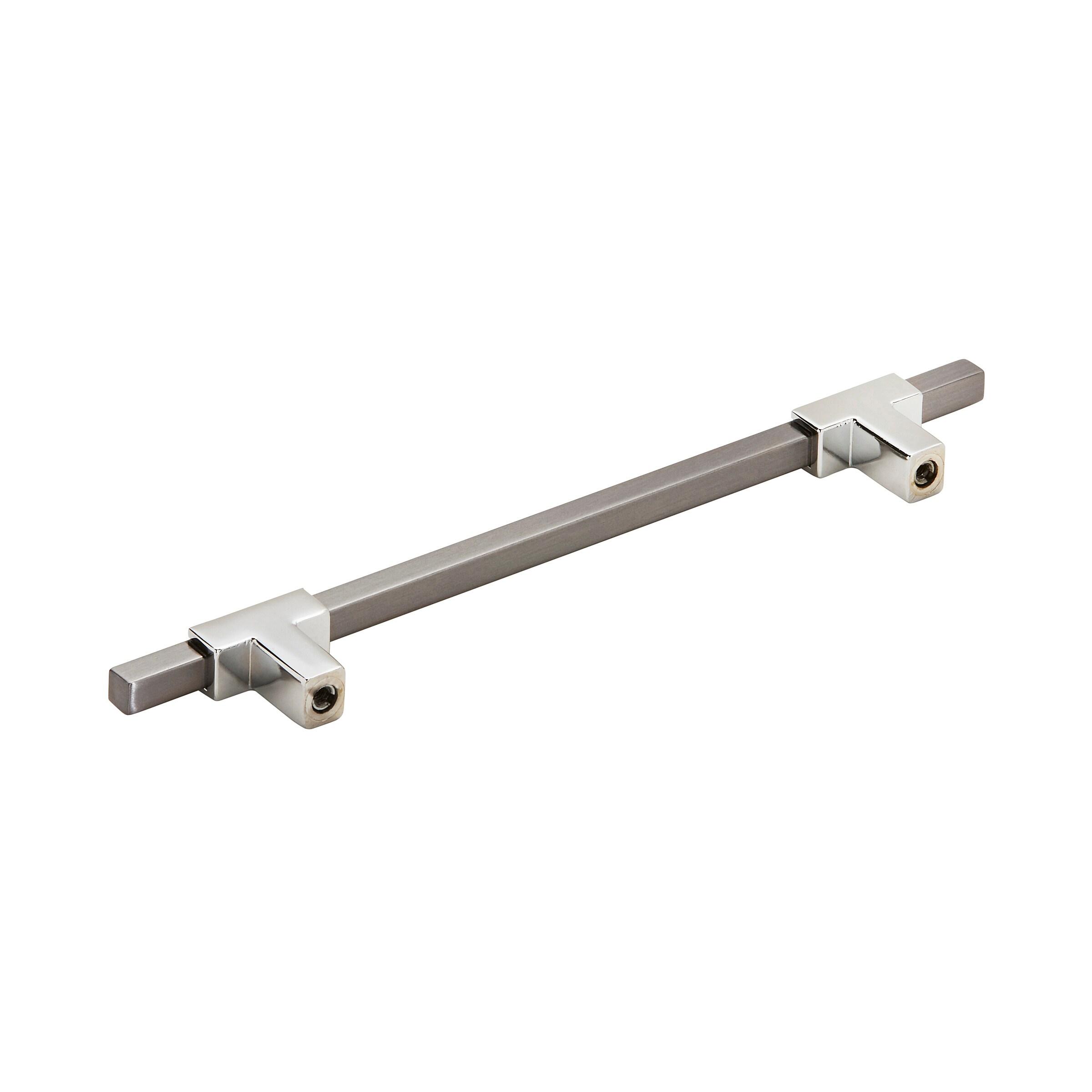 Amerock Urbanite 6-5/16 inch (160mm) Center-to-Center Polished Chrome/Black Chrome Cabinet Pull