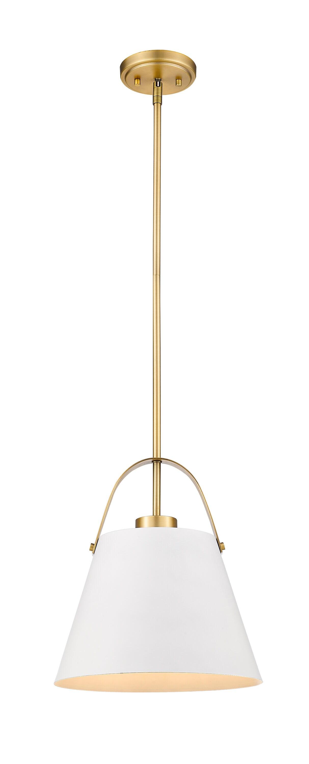 Z-Lite Z-Studio 1 - Light Pendant in  Matte White/Heritage Brass