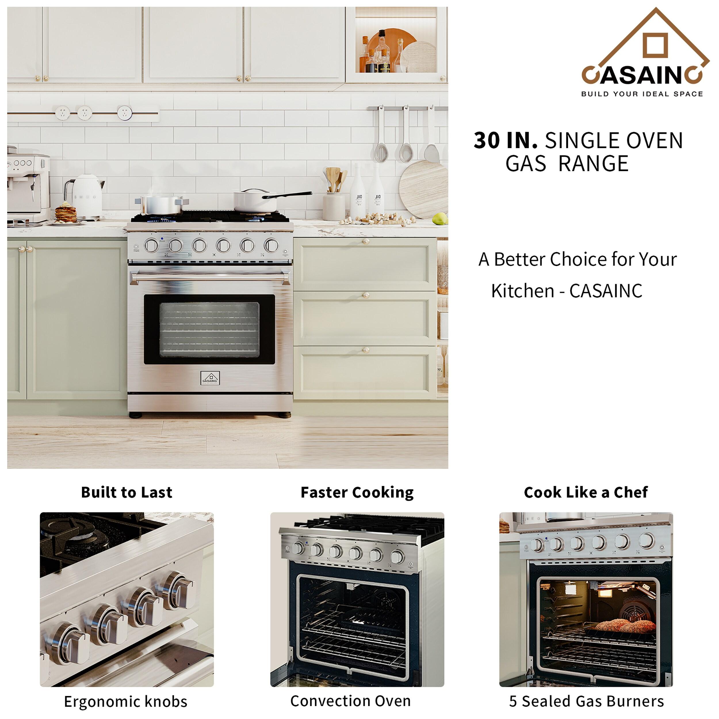 CASAINC CASAINC 30" 4.55 Cubic Feet Smart Natural Gas Freestanding Convection Range CA-HXJ300R