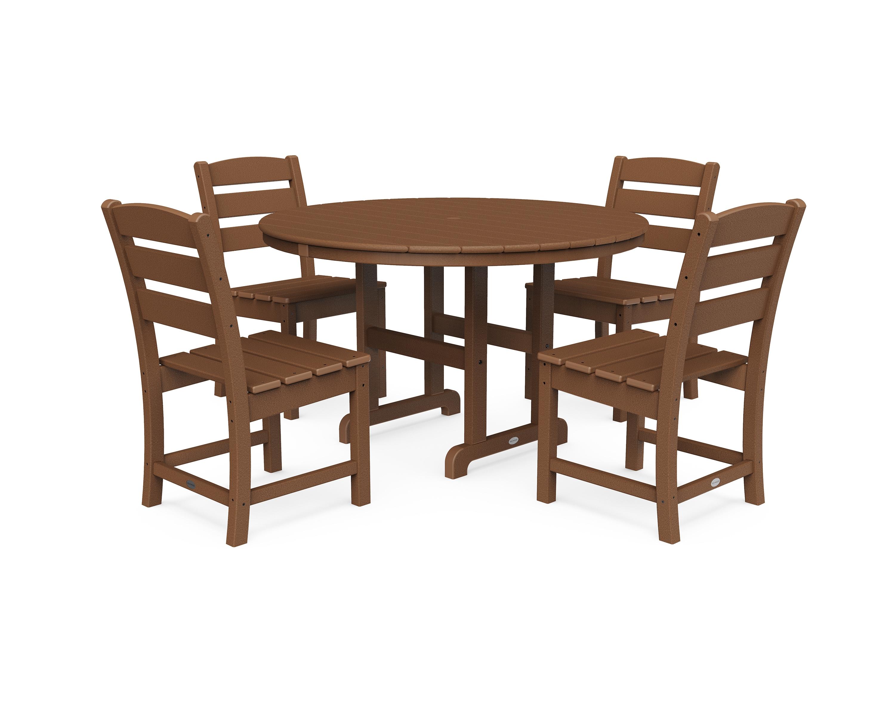 Lakeside 5-Piece Round Farmhouse Side Chair Dining Set