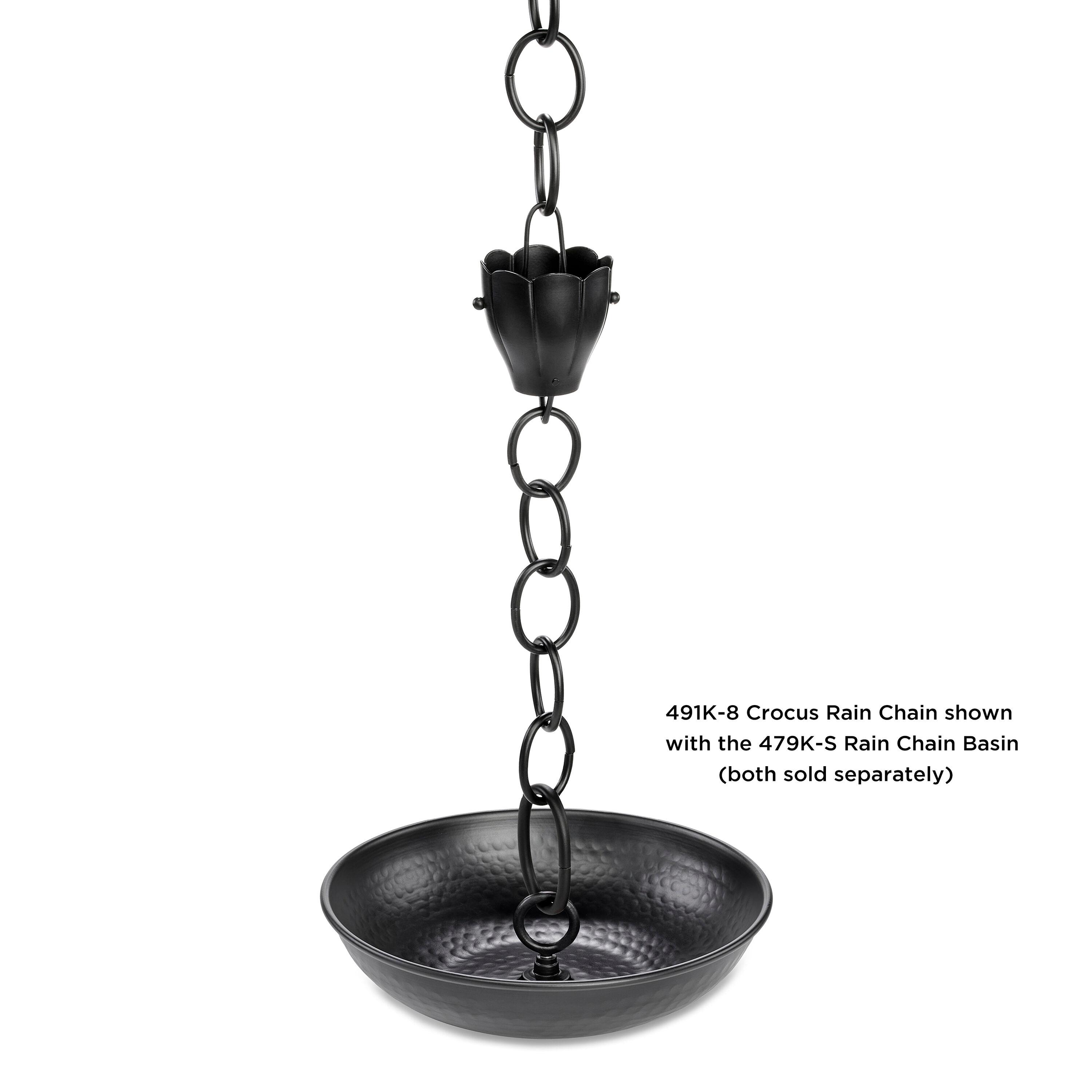 8.5 ft Black Aluminum Crocus Rain Chain