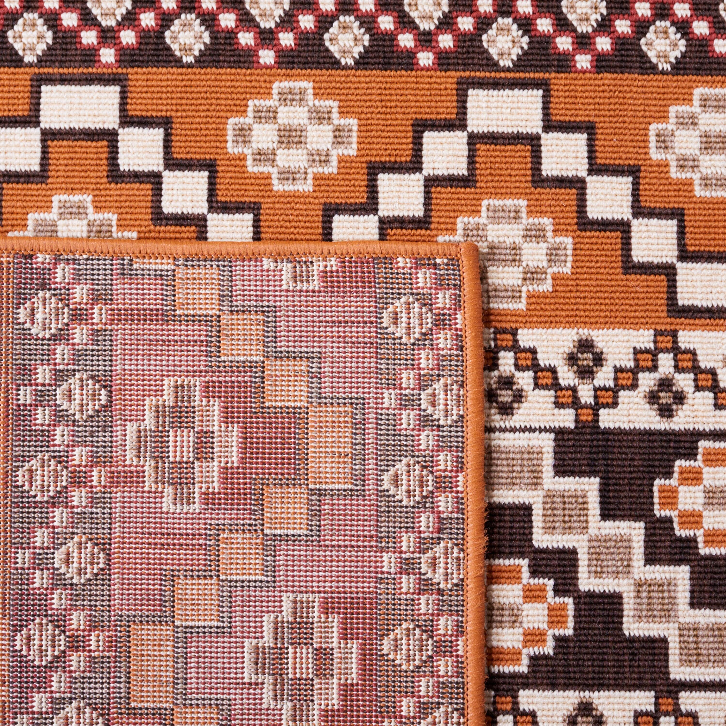 Veranda VER095 Power Loomed Indoor and Outdoor Accent Rug - Red/Chocolate - 2'7"x5' - Safavieh.