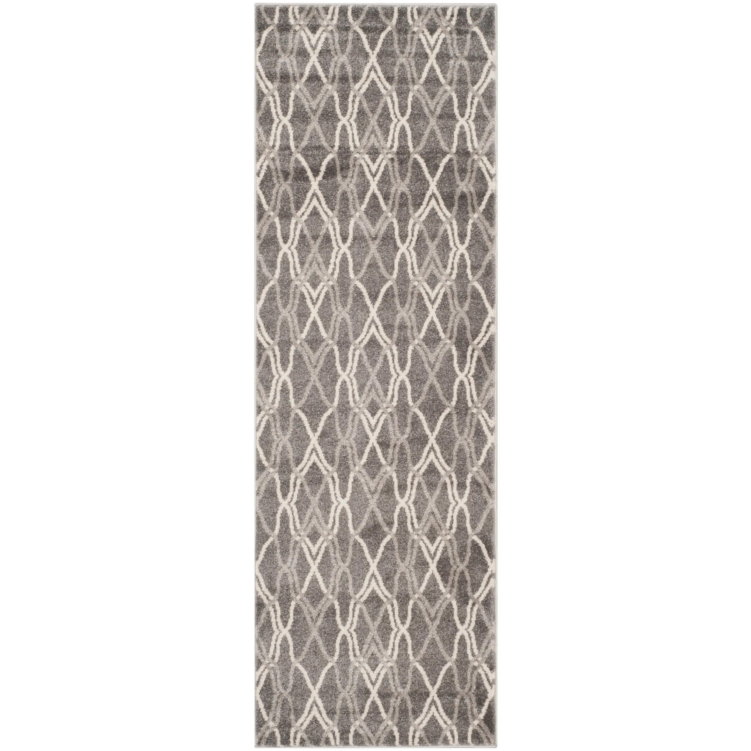 Amherst AMT417 Power Loomed Runner Rug - Grey/Light Grey - 2'3"x11' - Safavieh.