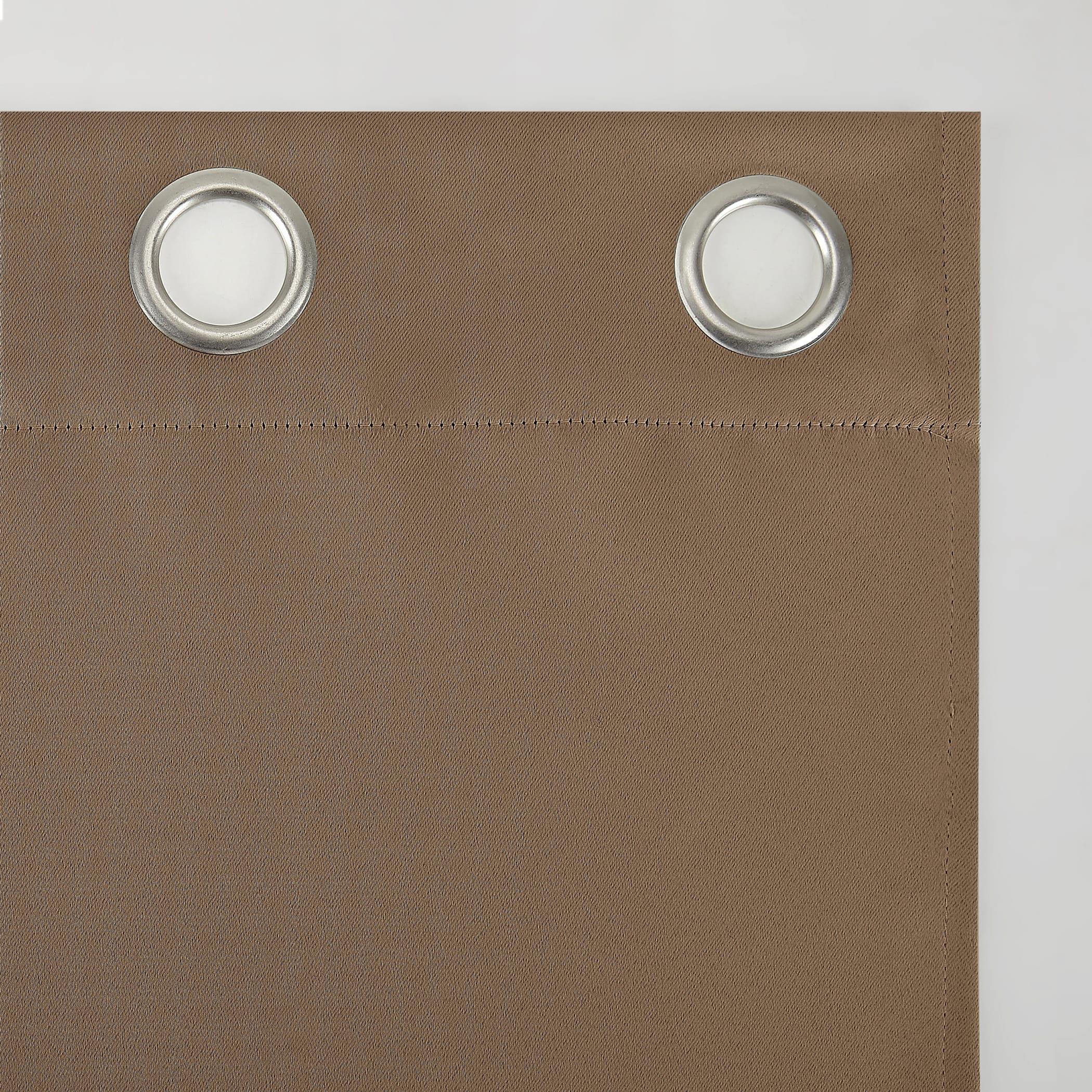 40"x54" Sun Zero Blackout Kenneth Energy Saving Grommet Curtain Panel Barley Brown: Solid Polyester Indoor Curtain