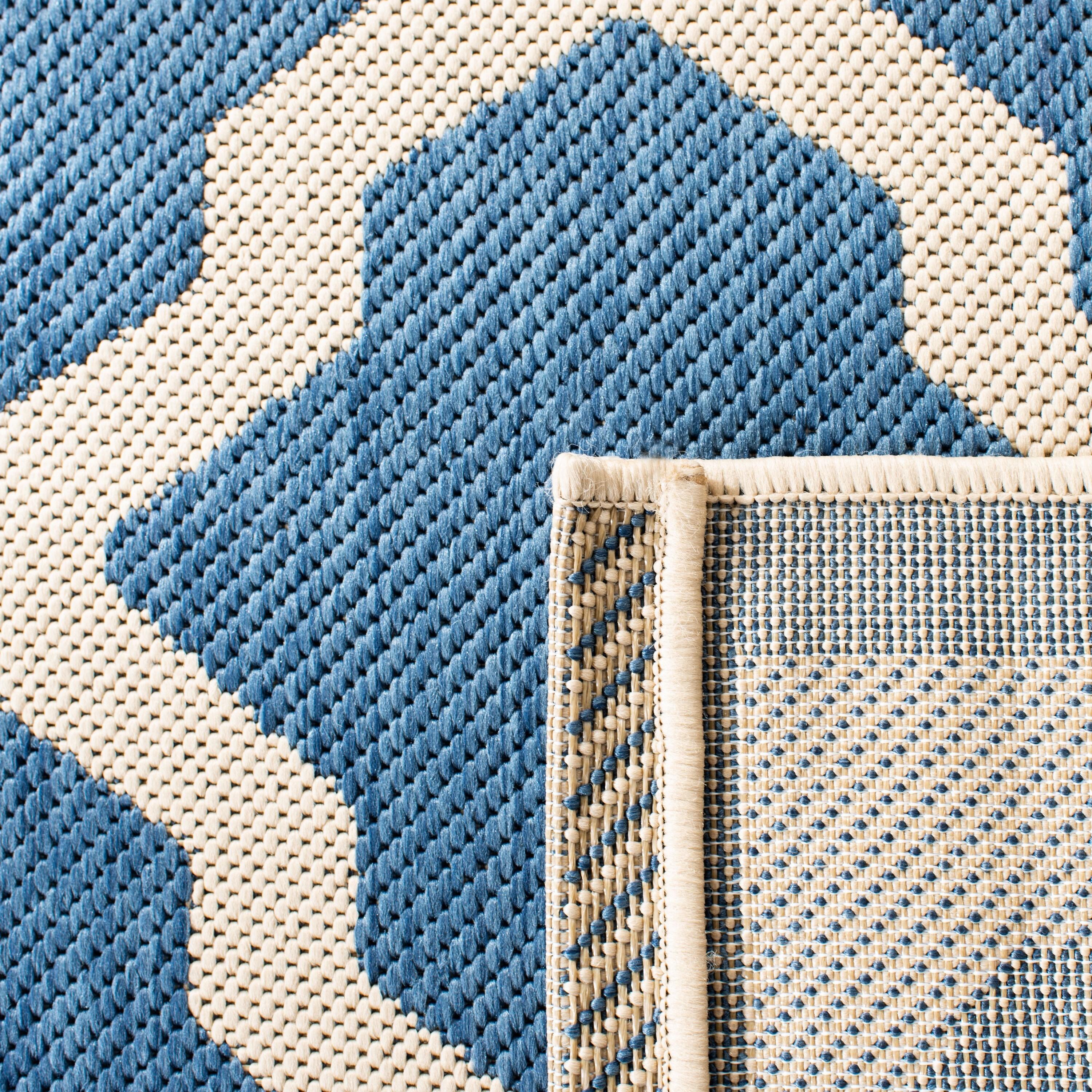 Safavieh Courtyard Amber Quatrefoil Indoor/Outdoor Area Rug, 4' x 4' Square, Blue/Beige