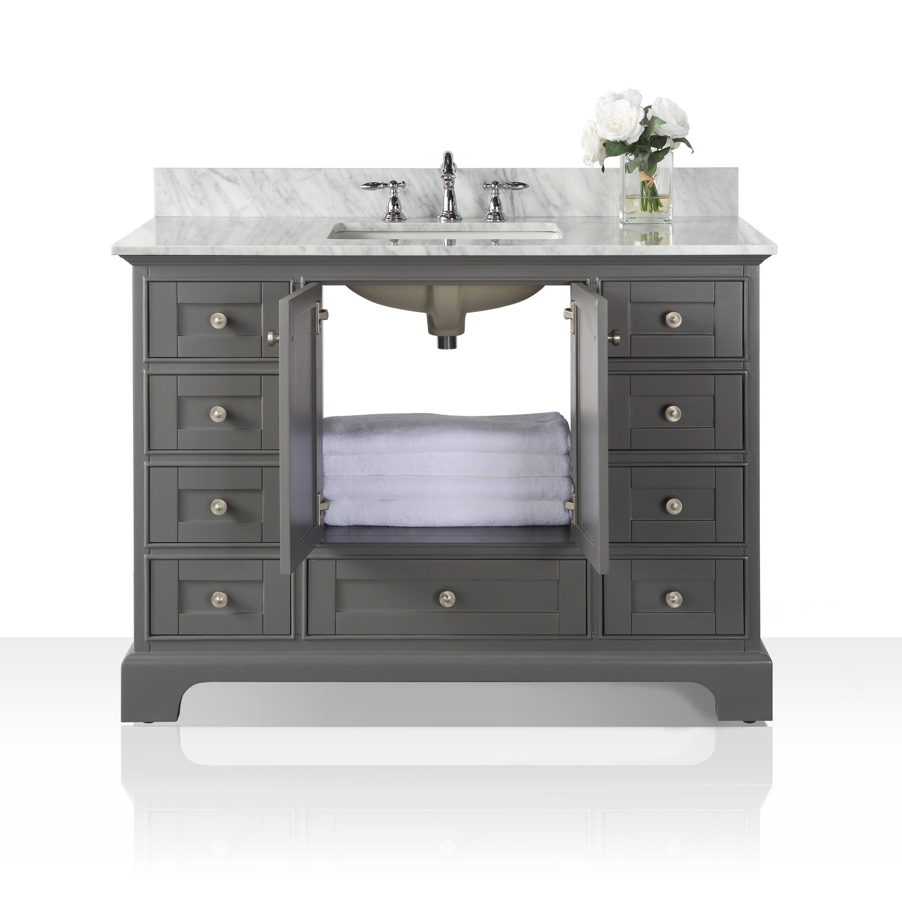 Ancerre Designs Audrey 48" Wood Bathroom Vanity Set in Sapphire Gray