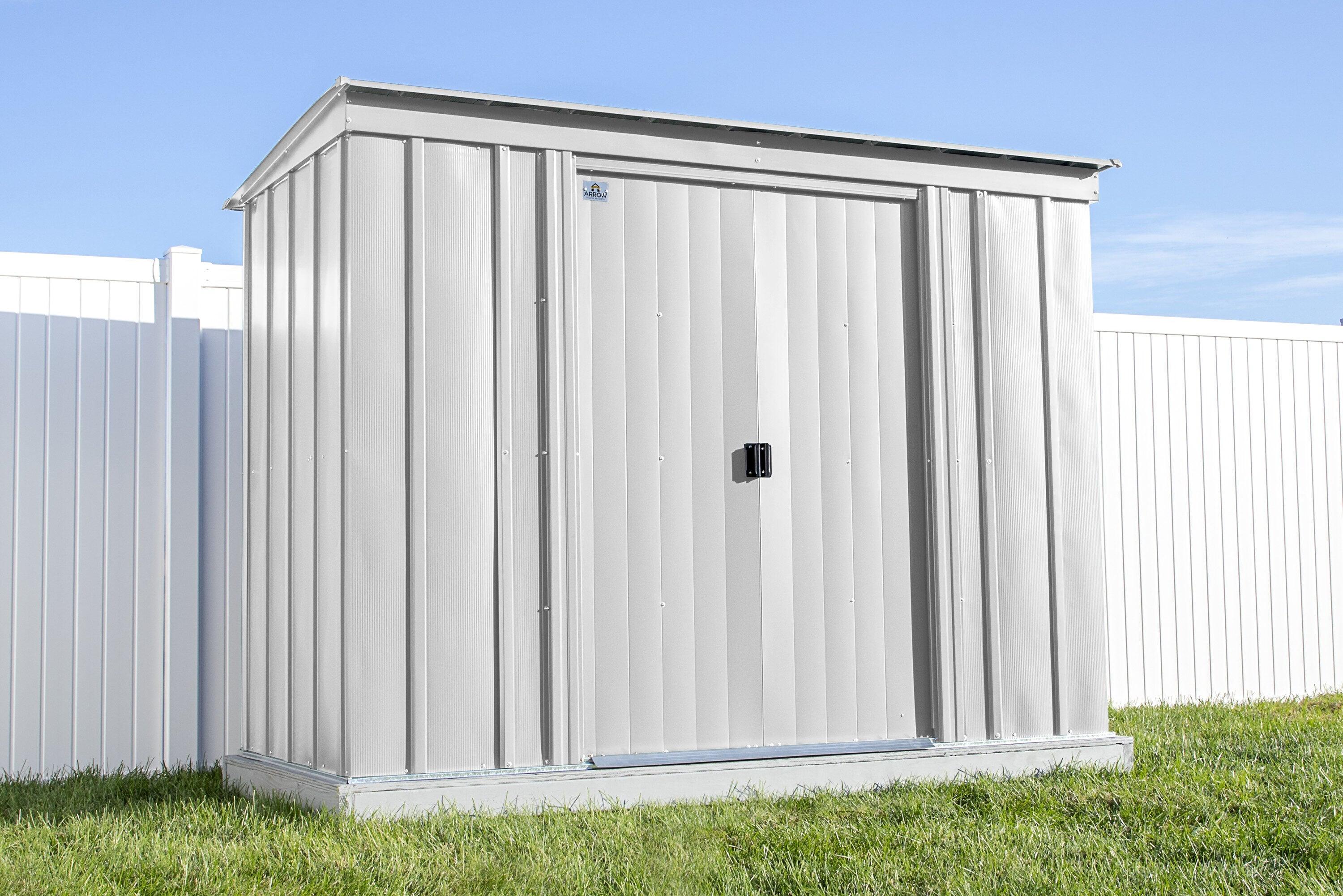 Arrow 8 ft. W x 4 ft. D Galvanized Steel Vertical Storage Shed