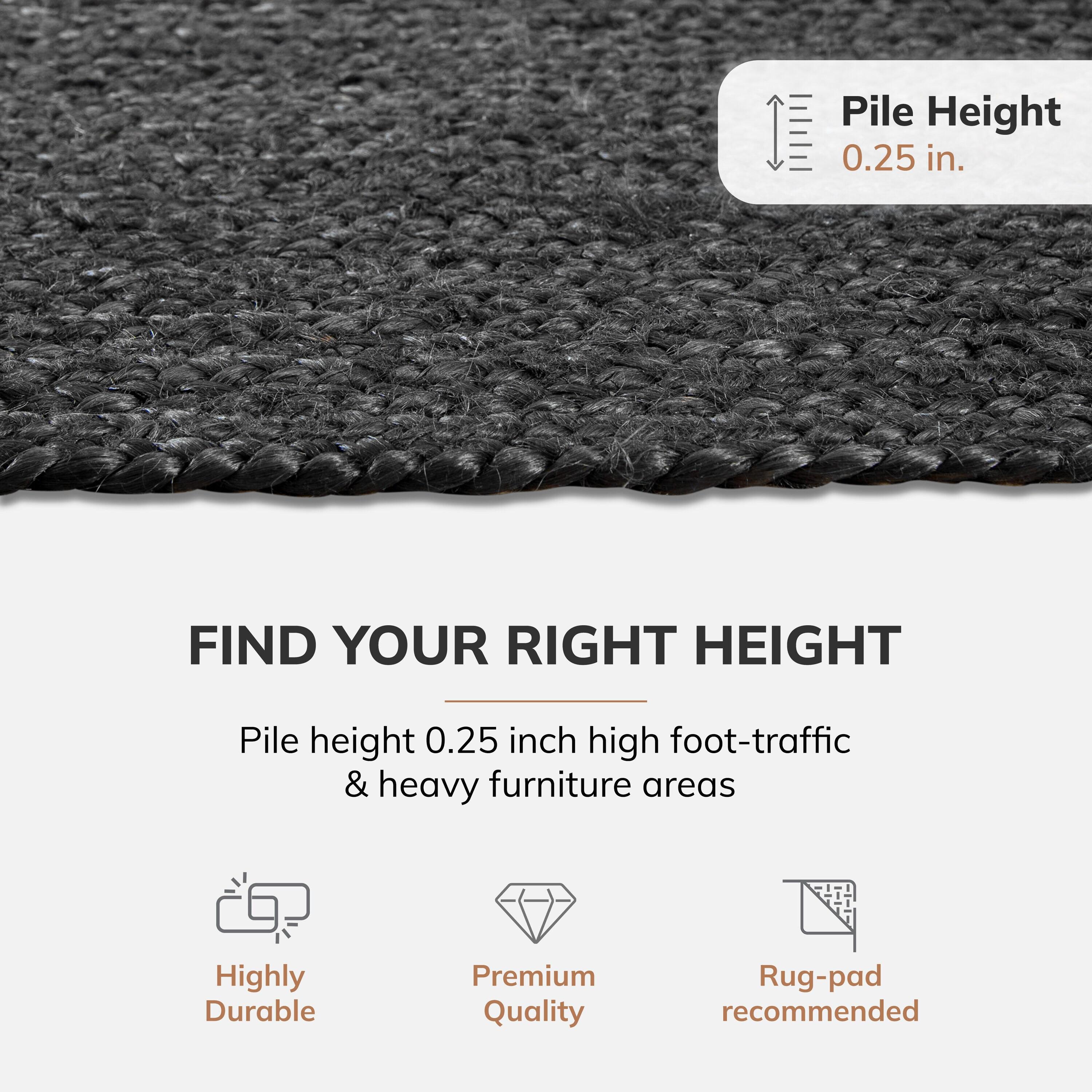 4'x4' Solid Area Rug Gray - Anji Mountain