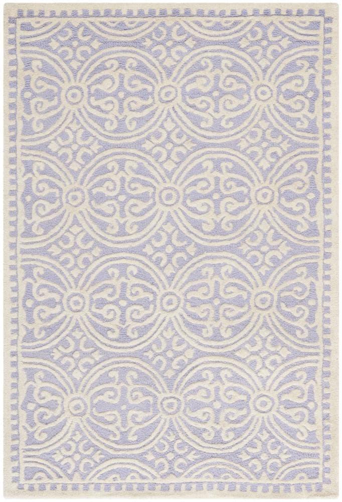 SAFAVIEH Cambridge Leslie Geometric Wool Area Rug, Lavender/Ivory, 4' x 6'