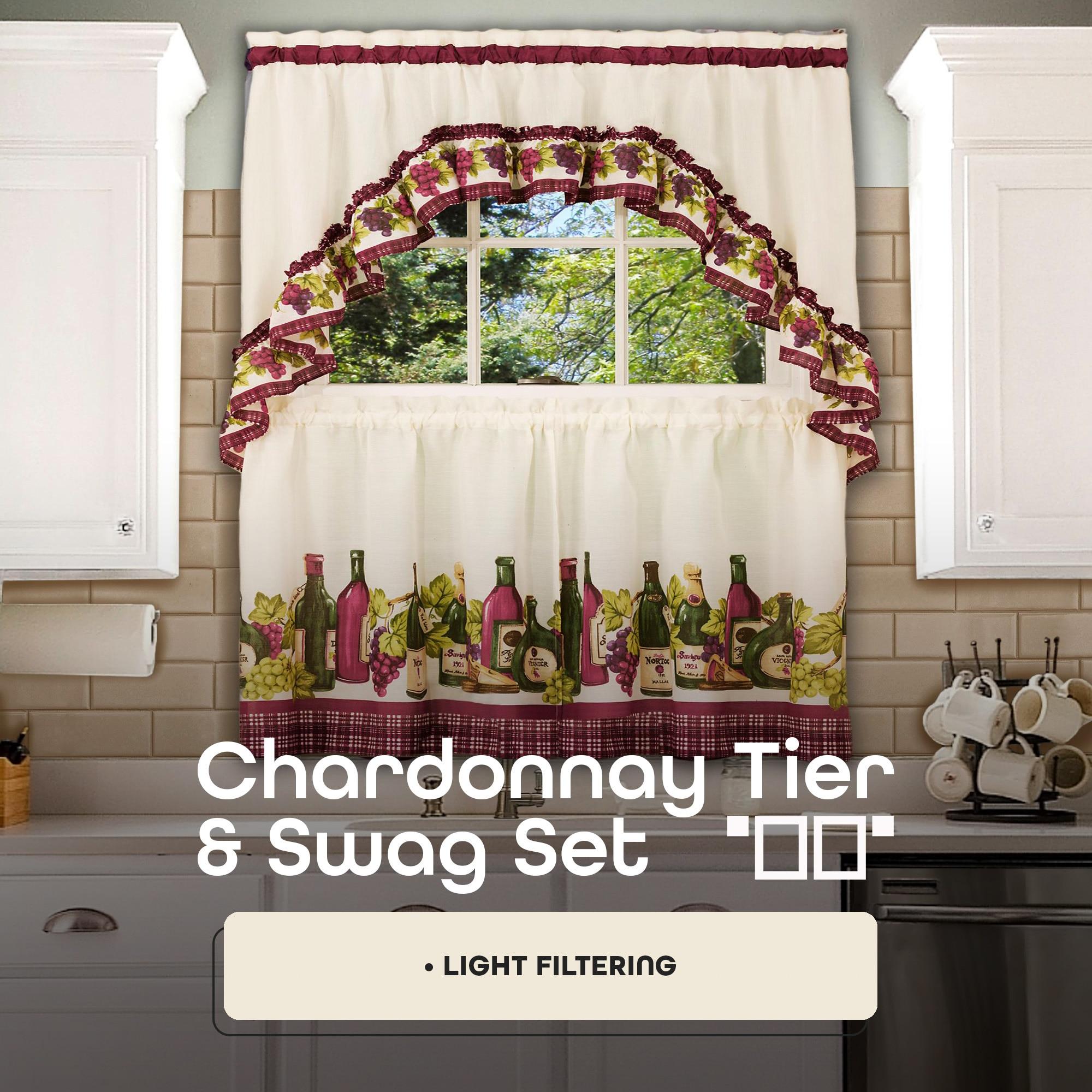 Chardonnay Kitchen Curtain & Swag Set, 1 Each