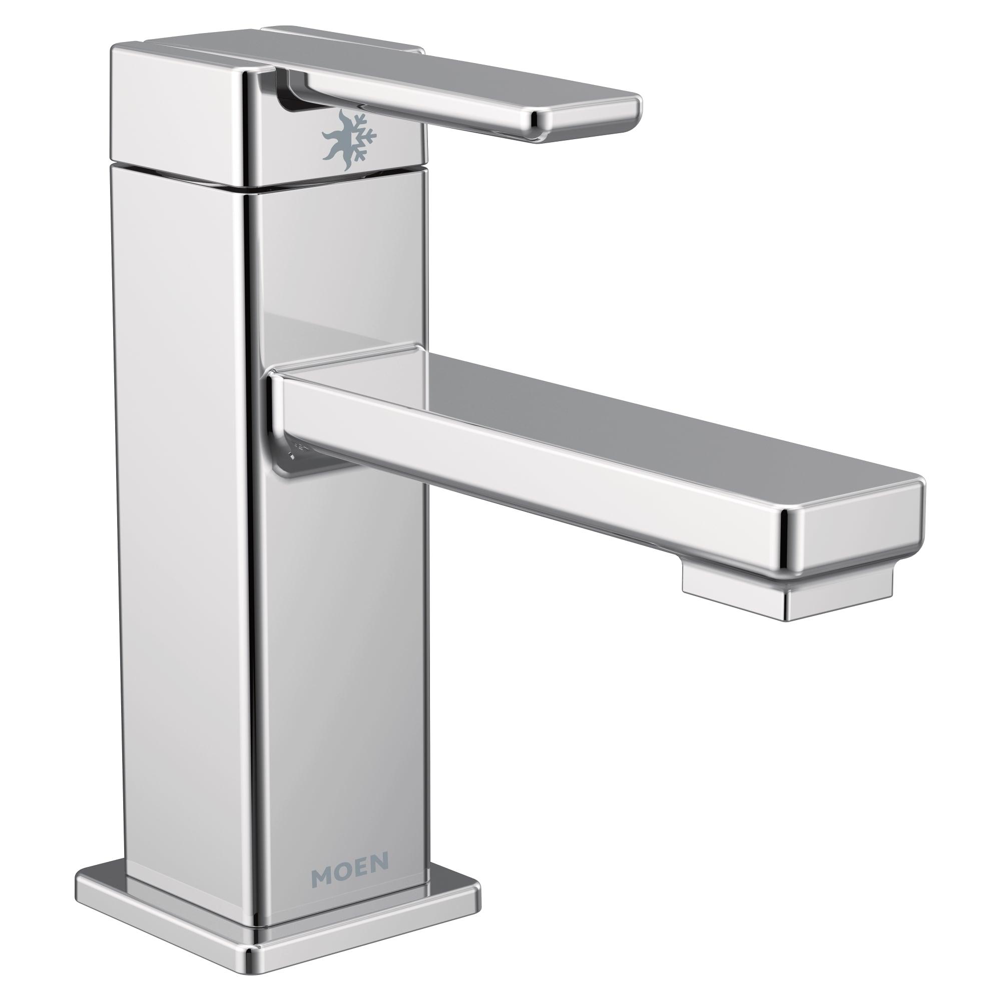 90 Degree Single Hole Bathroom Faucet with Drain Assembly