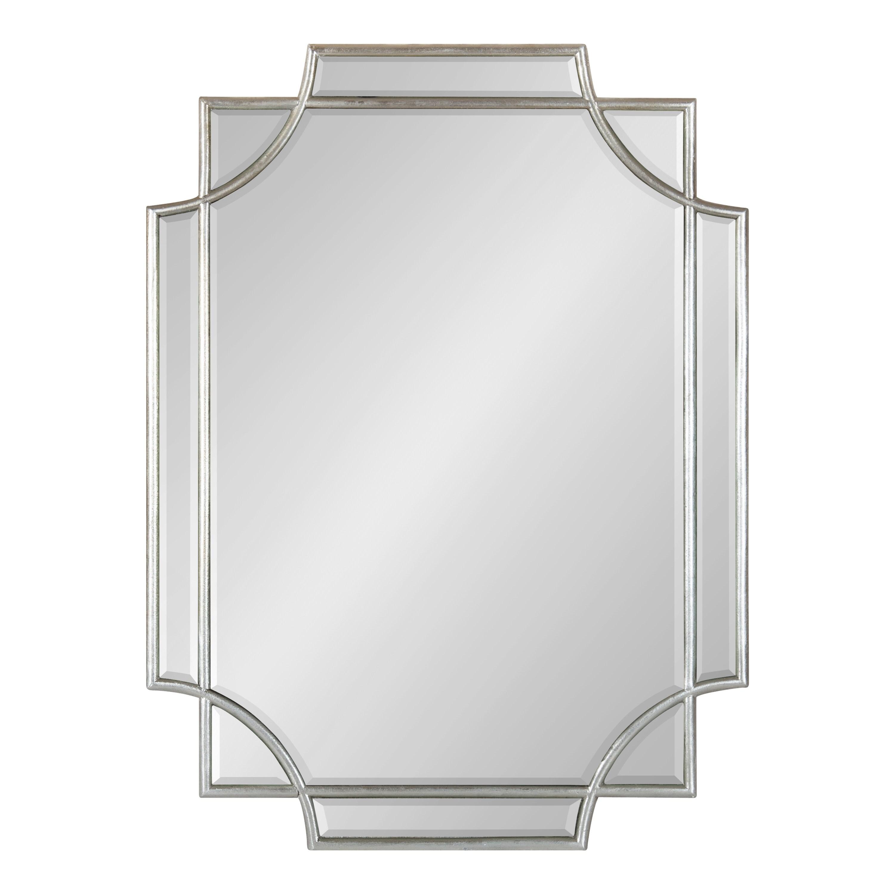 Kate and Laurel Minuette Glam Wall Mirror, 18 x 24, Silver, Boho-Chic Home Decor for Wall