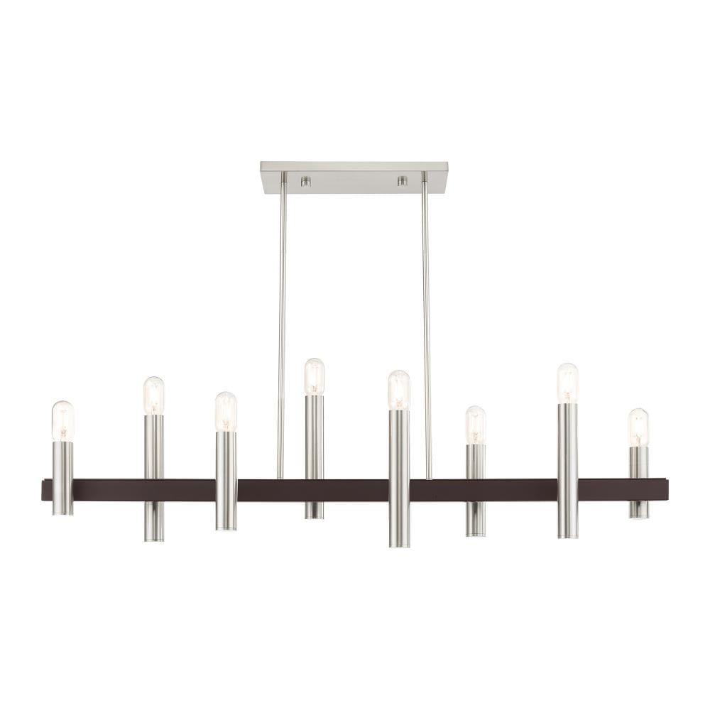 Helsinki 8-Light Brushed Nickel and Bronze Chandelier