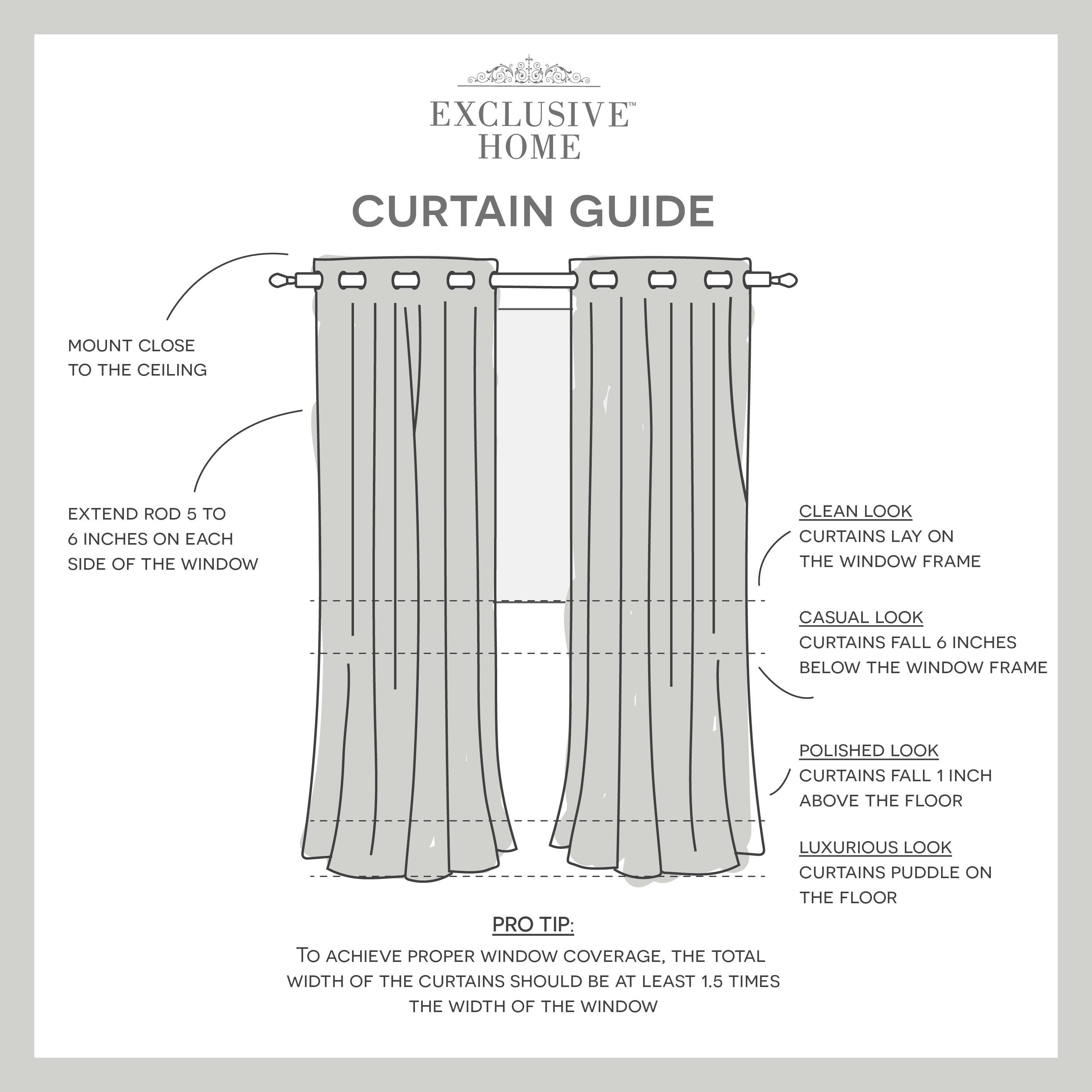 Loha GT Aaliyah Solid Color Semi-Sheer Grommet Curtain Panels