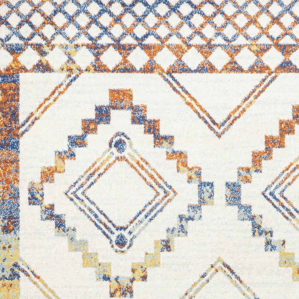 JONATHAN Y Amir Moroccan Beni Souk Ivory/Blue/Orange 8 ft. x 10 ft. Area Rug