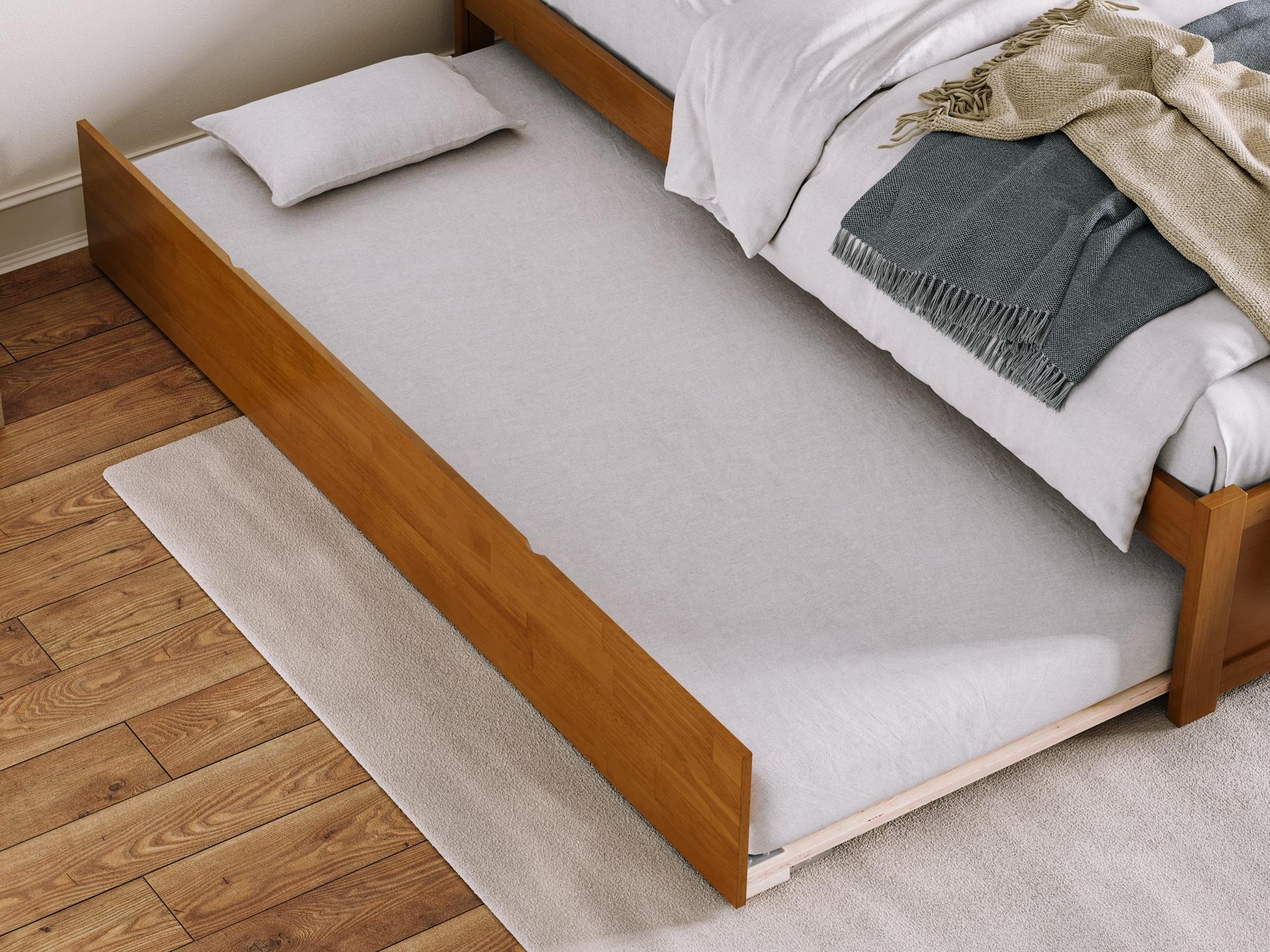 AFI Furnishings Orlando Solid Wood Platform Bed with Panel Footboard & Trundle