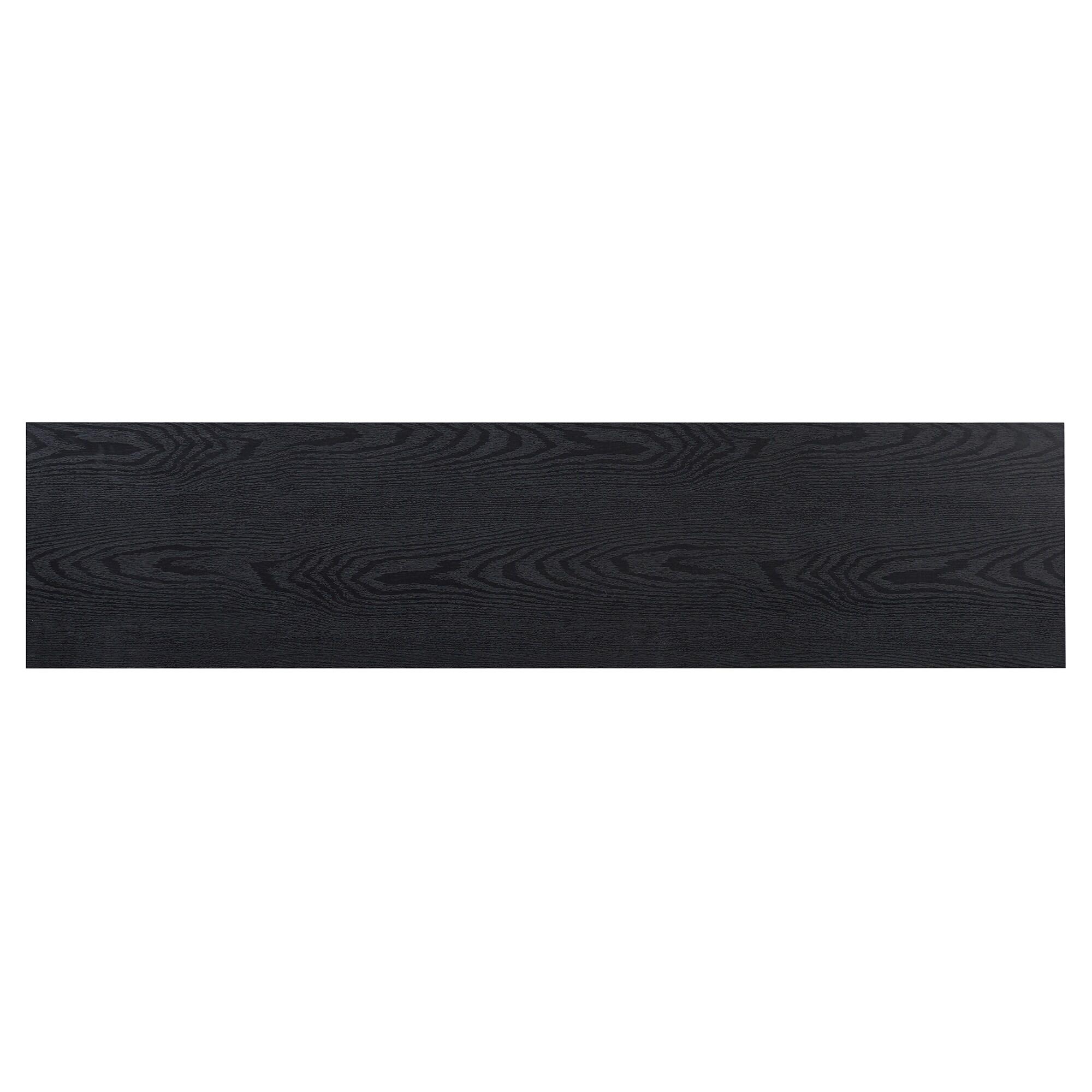 Evelyn&Zoe Elmwood Rectangular TV Stand for TV's up to 75", Black Grain