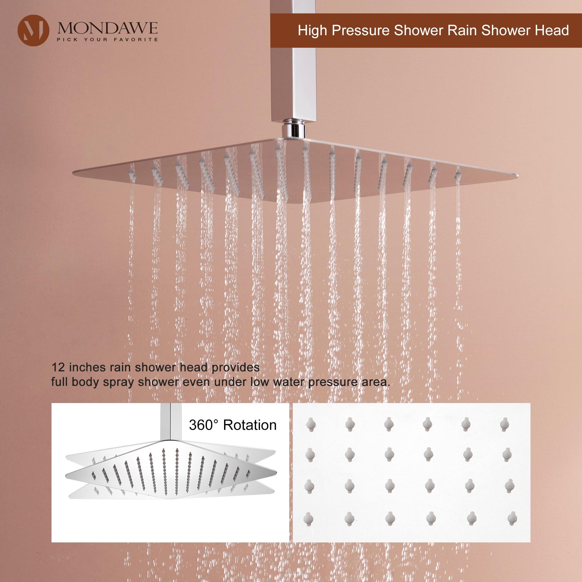 Herathena 3 Functions Ceiling Mounted Luxury Shower System with 6 Body Jets (Rough-in Valve Included)