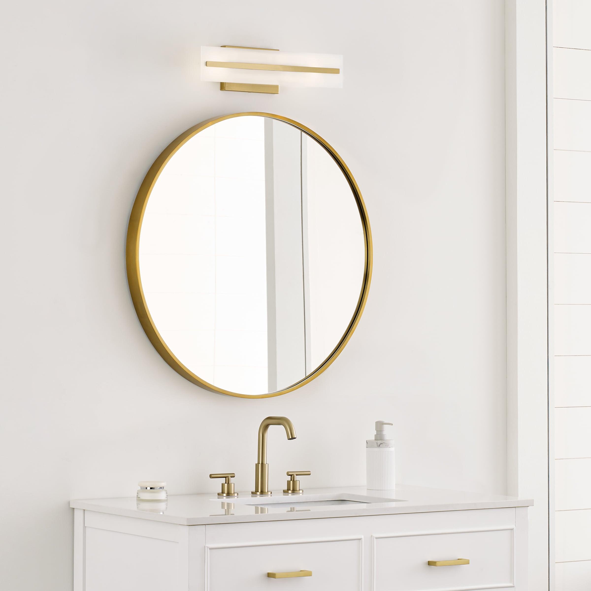 Dex Satin Brass Energy Star 2-Light Vanity with Etched Glass