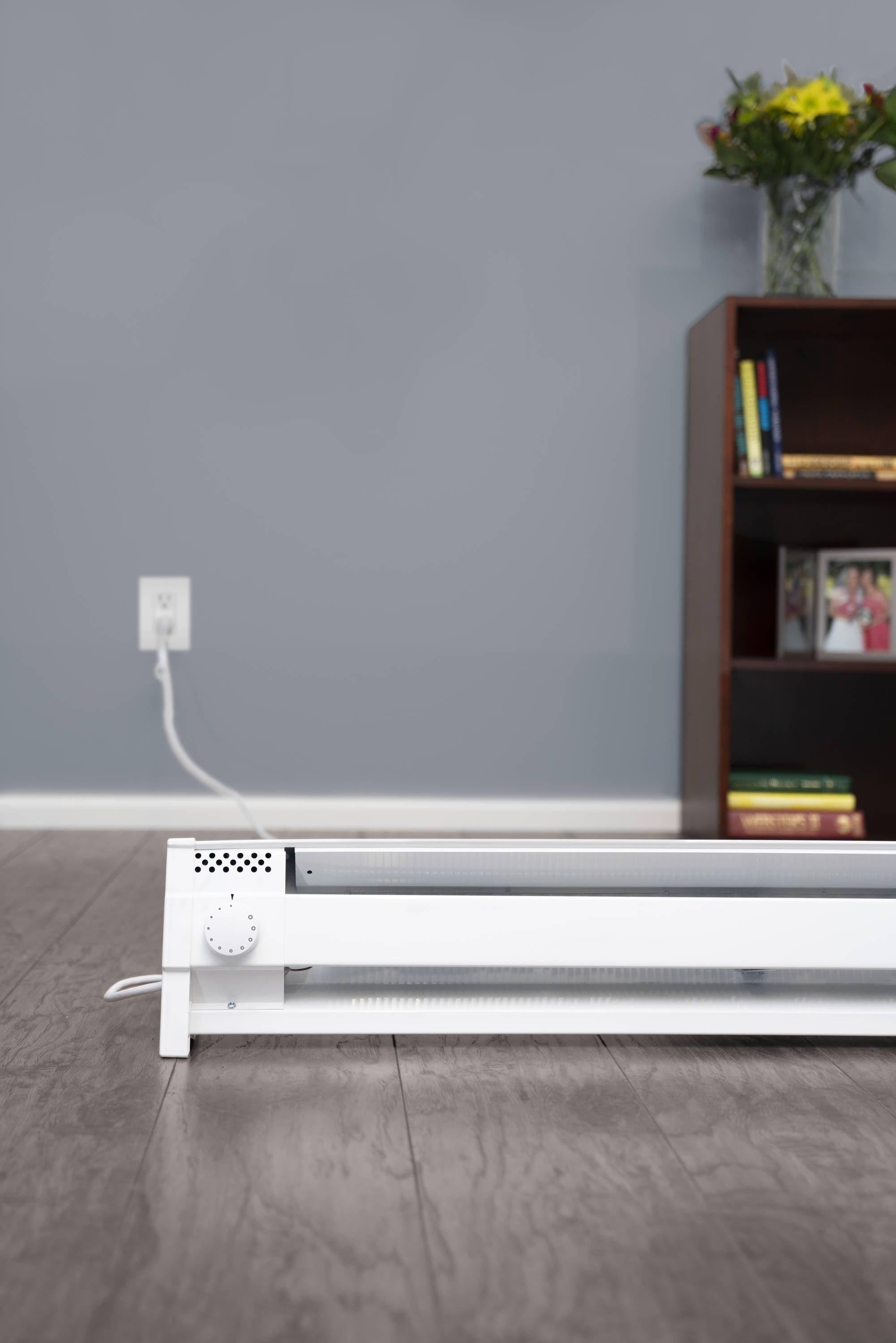 Cadet 49 in. Plug-in Portable Electric Baseboard Heater, White,120V w/6ft cord, 175 sq. ft.