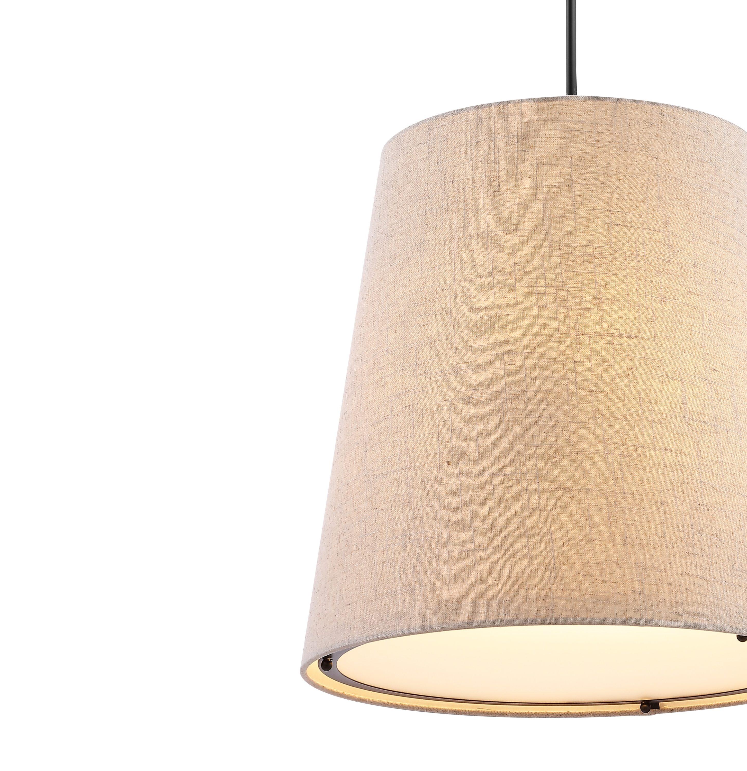 Arden 18" 1-Light Farmhouse Bohemian Iron LED Pendant, Oil Rubbed Bronze/Beige