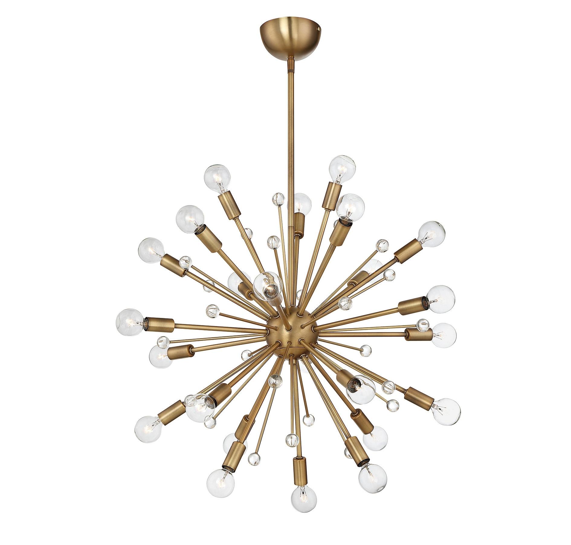 24 Light Metal Dimmable Sputnik Chandelier