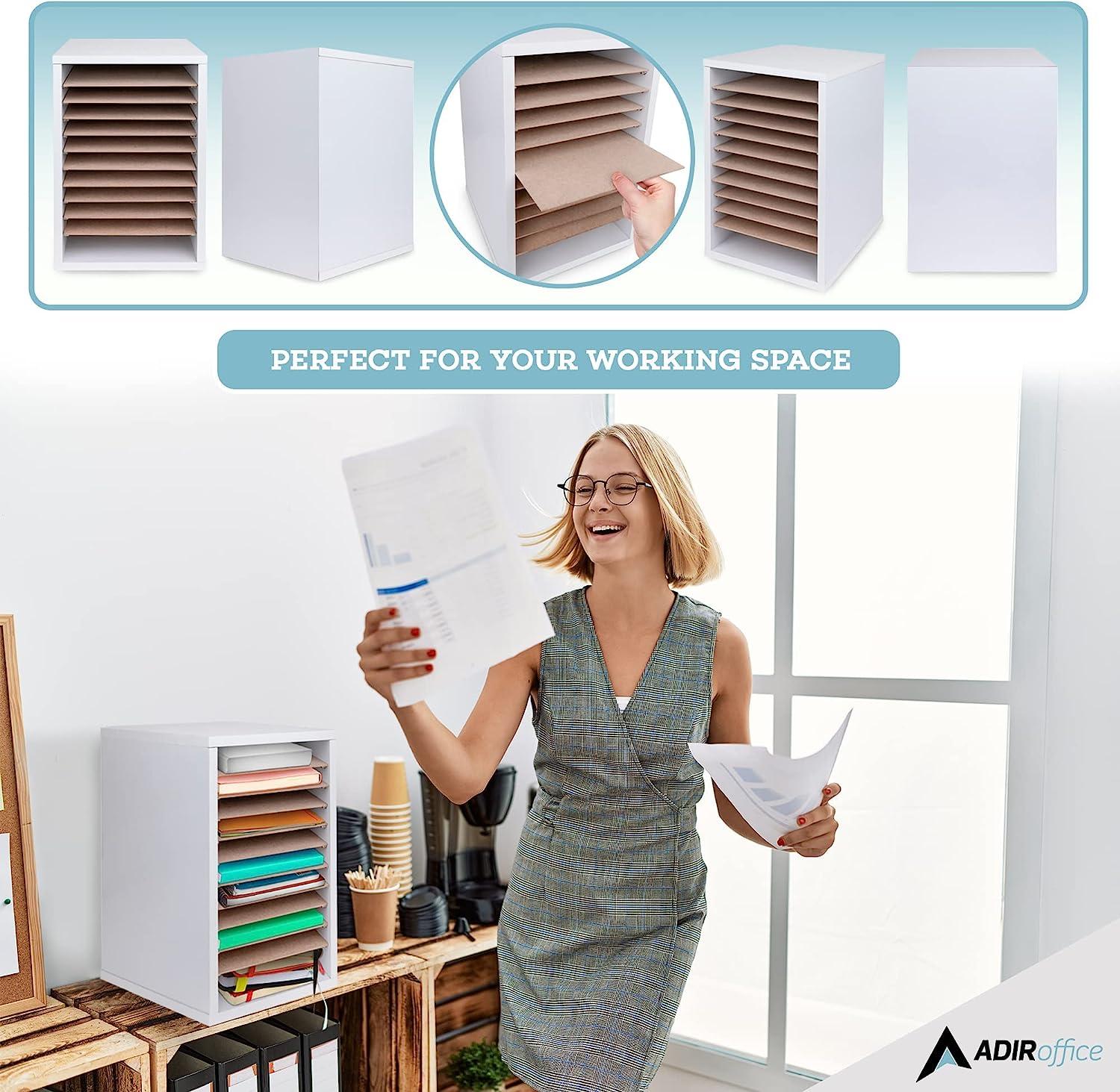 AdirOffice Manufactured Wood Compartment Organizer Literature Sorter Organizer