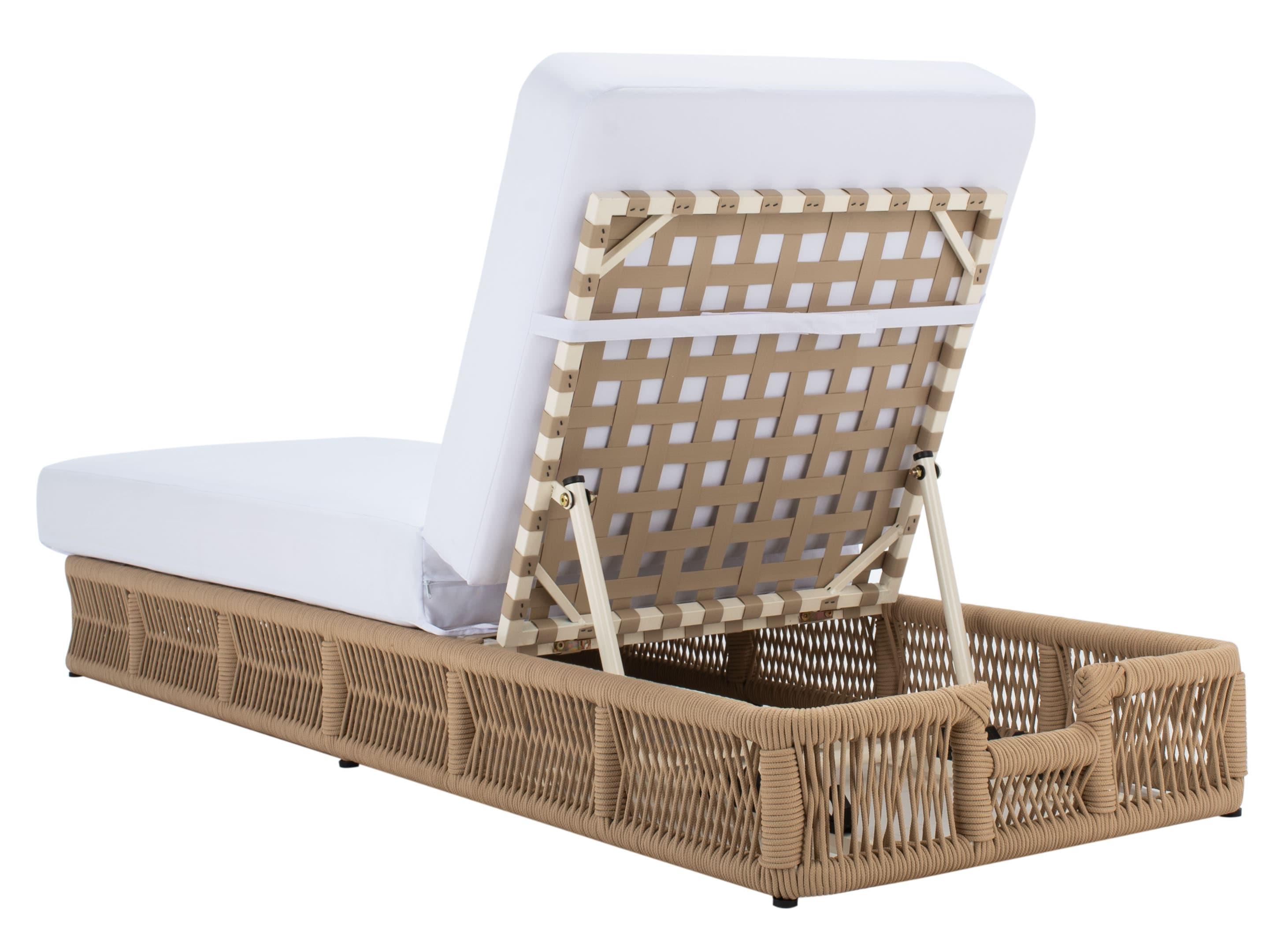 Gillian Sunlounger - Tan/White - Safavieh.