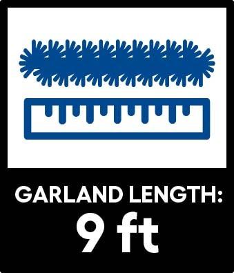 Nearly Natural 9’ Christmas Pine Artificial Garland with 50 Warm White LEDs Lights