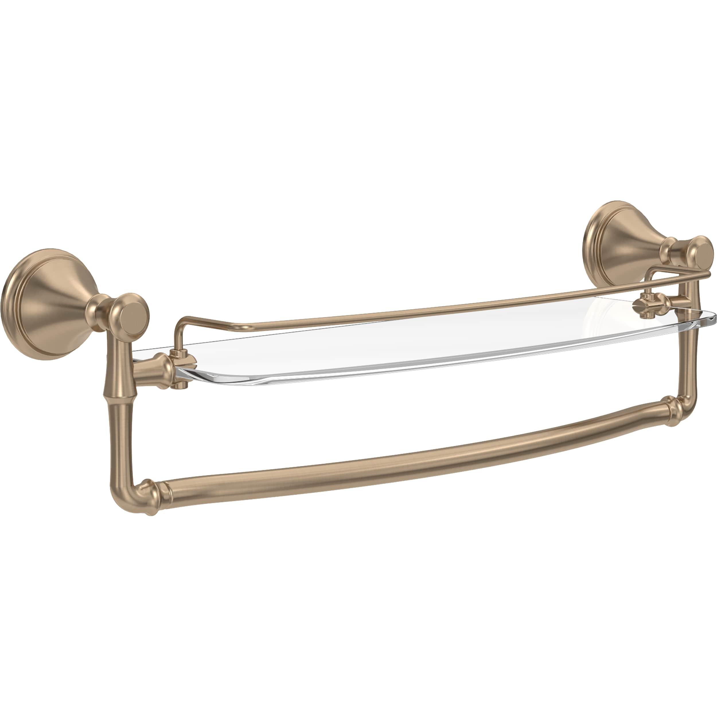 Delta Cassidy 18 in. Glass Shelf with Towel Bar