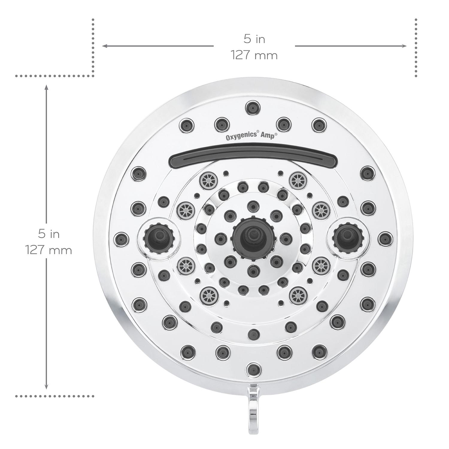 Oxygenics Amp Chrome Fixed Shower Head 1.8-GPM (6.8-LPM)