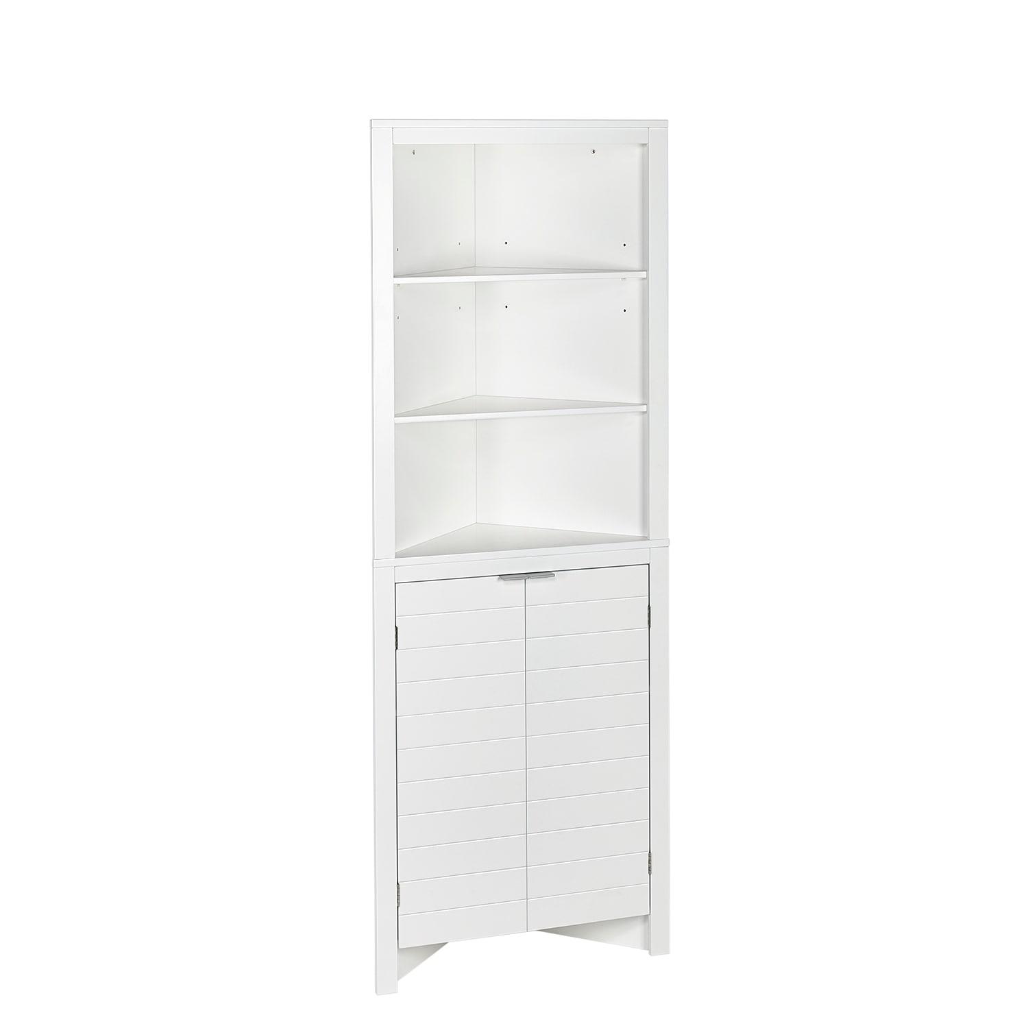 RiverRidge Madison Tall Corner Bathroom Storage Cabinet with Open Shelves