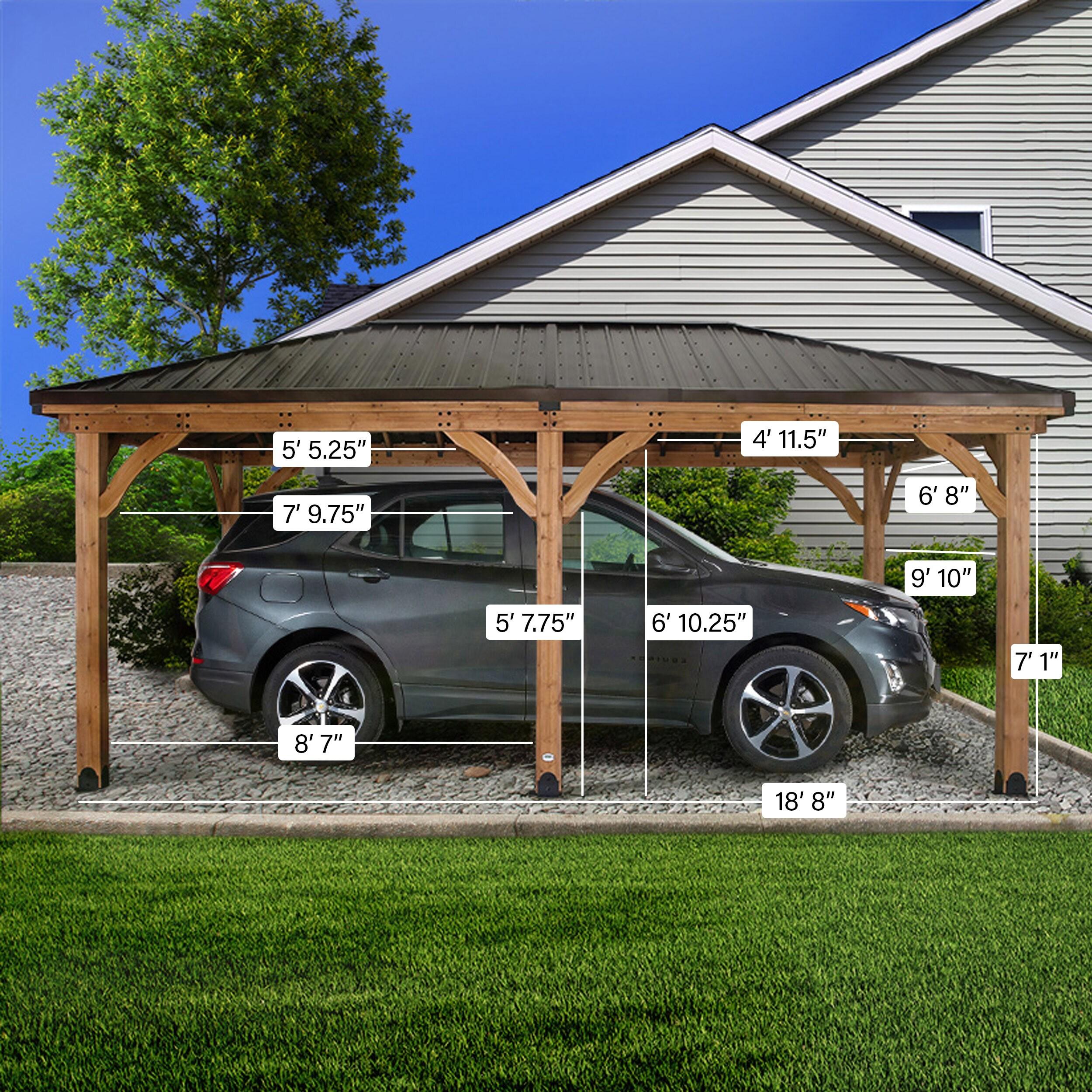 Backyard Discovery Barrington 20' x 12' Cedar Wood Gazebo, Galvanized Steel Roof, PowerPort