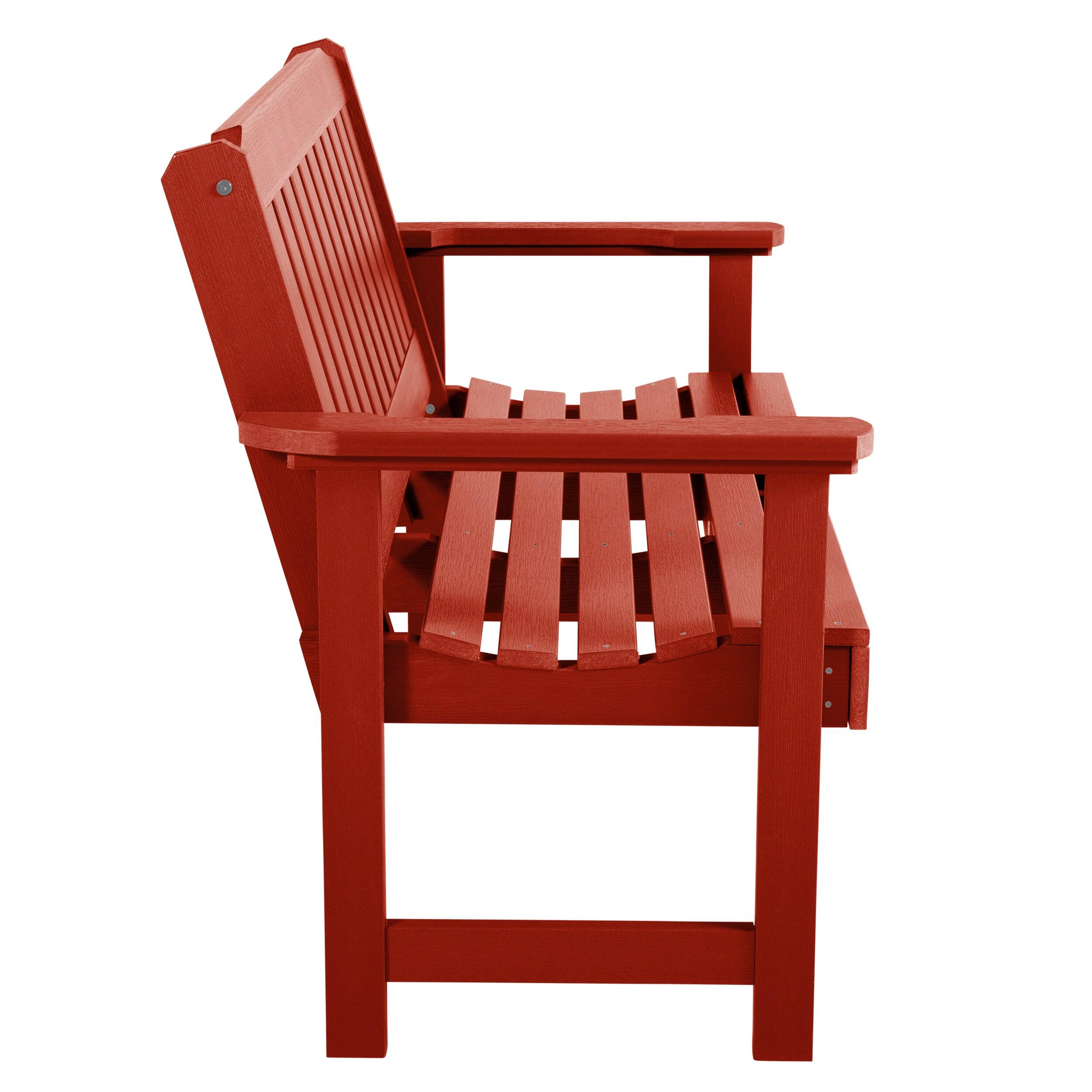 highwood Lehigh 4-foot Eco-friendly Synthetic Wood Garden Bench Red