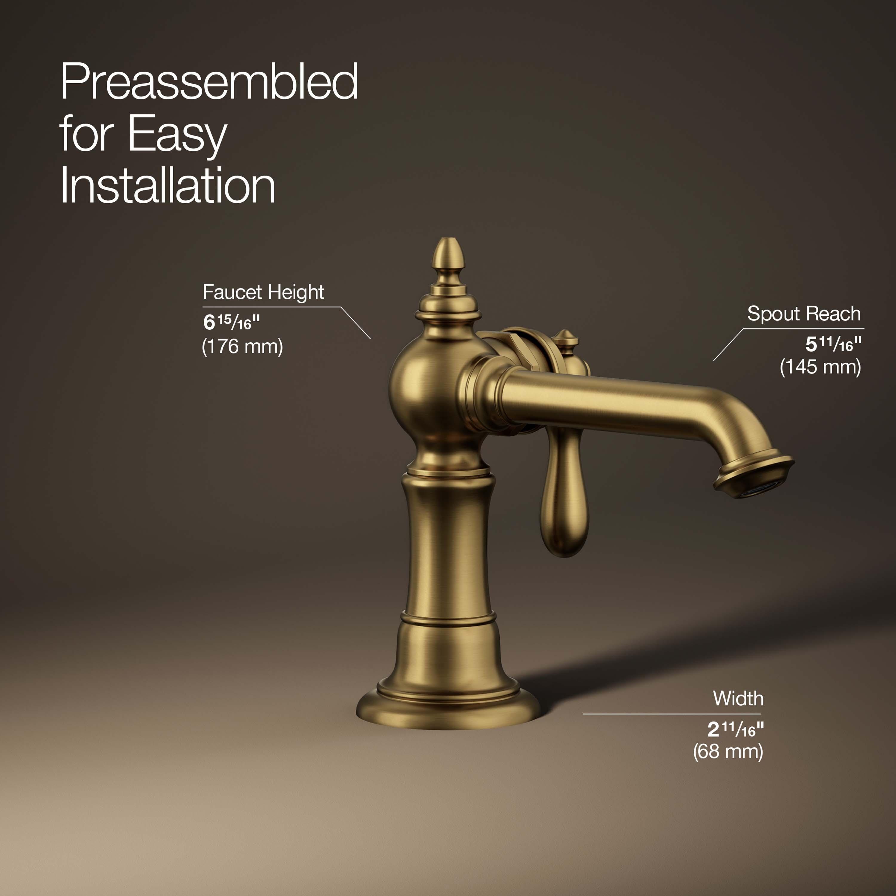 Artifacts® Single Hole Bathroom Faucet with Drain Assembly