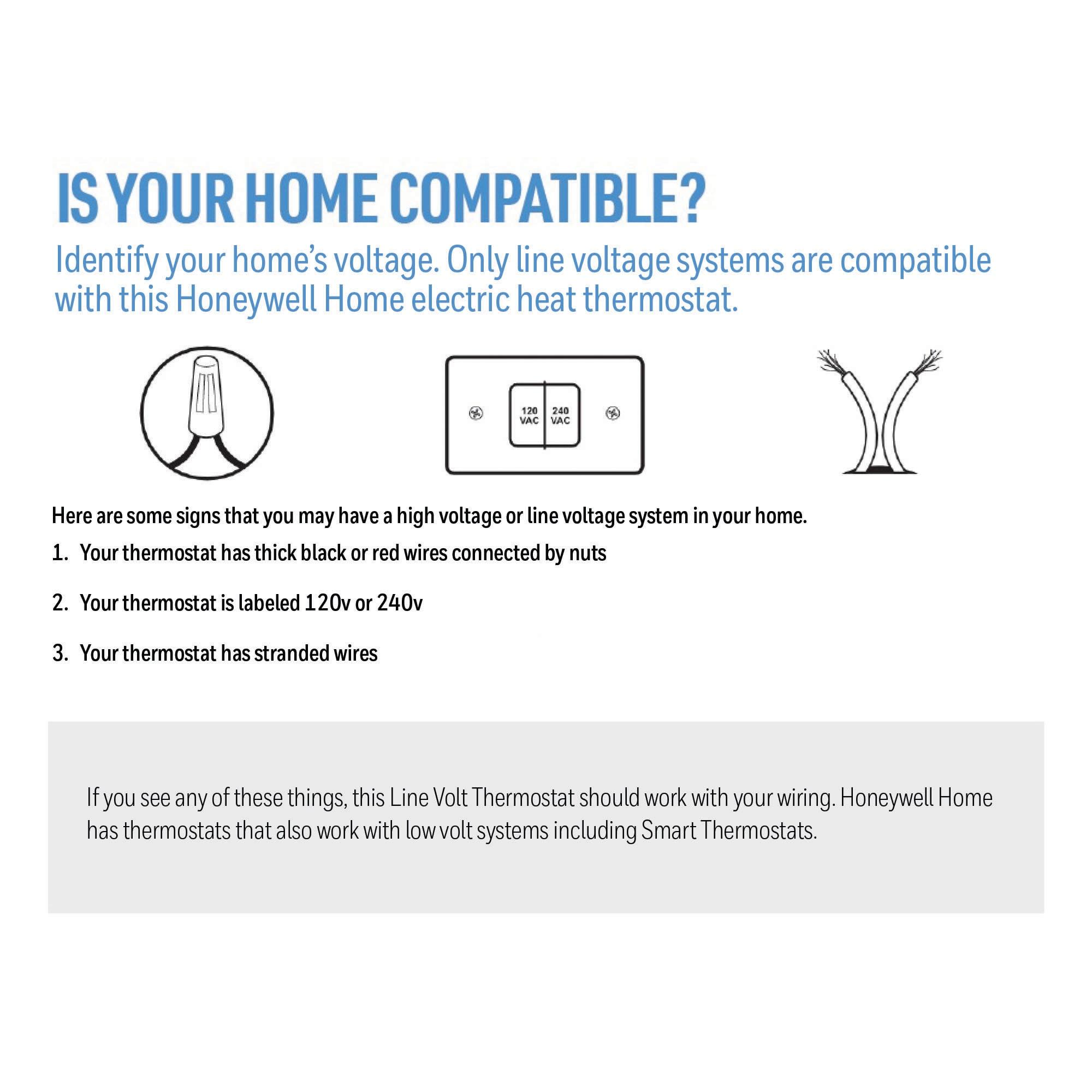 Honeywell White Square Non-Programmable Thermostat for Heating and Cooling