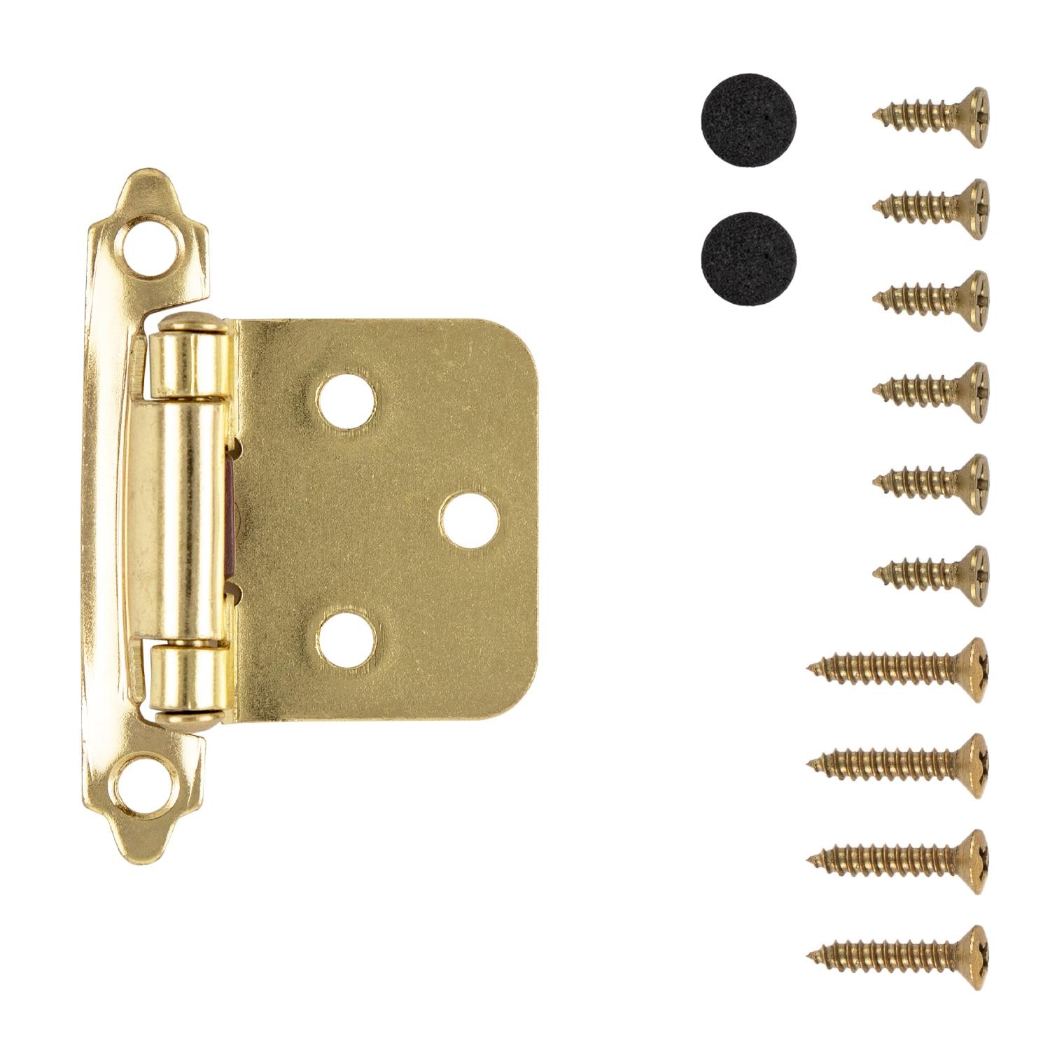 Polished Brass Self-Closing Flush Cabinet Hinges